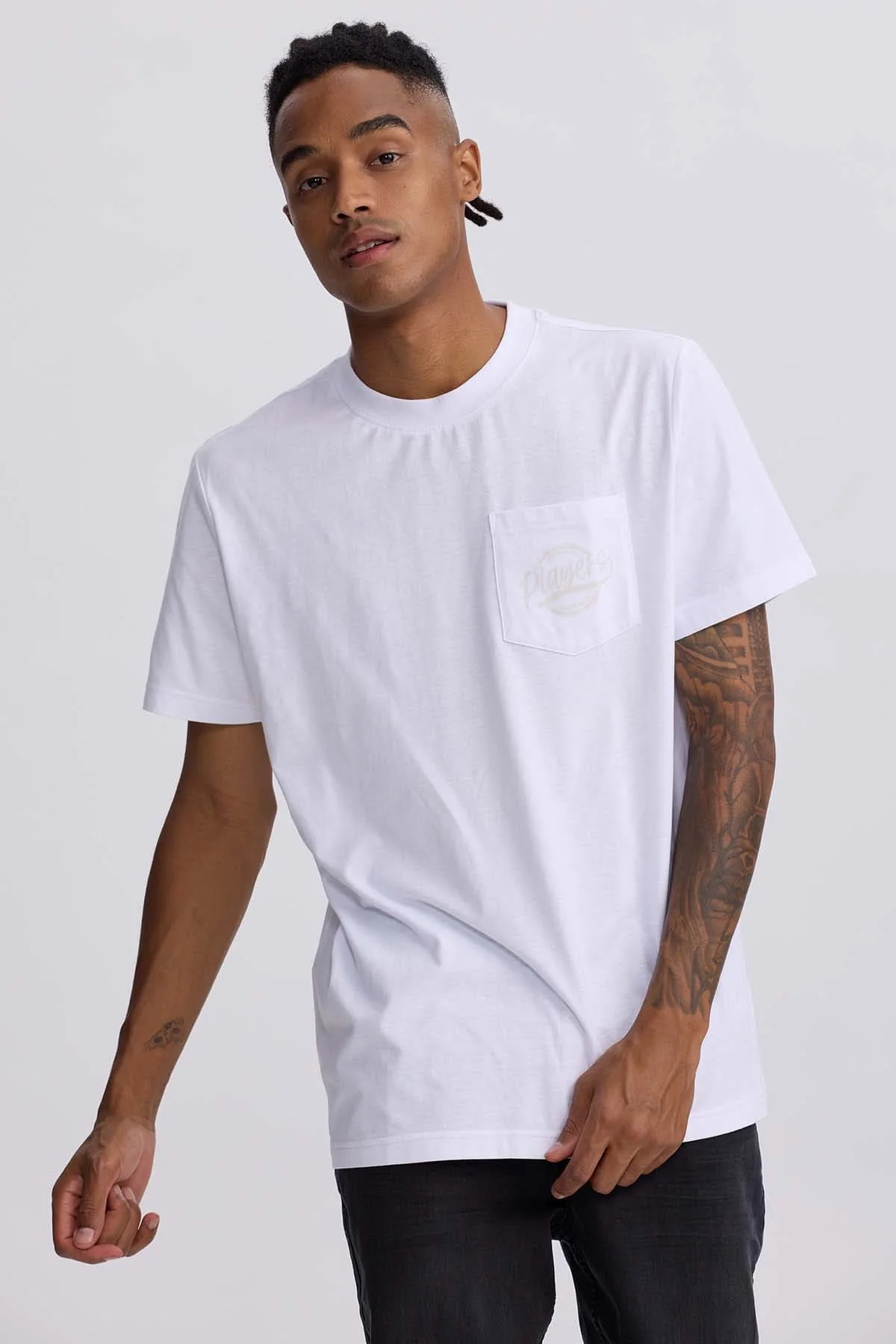 Polera Hombre Bolsillo Contraste Blanco - Image 2