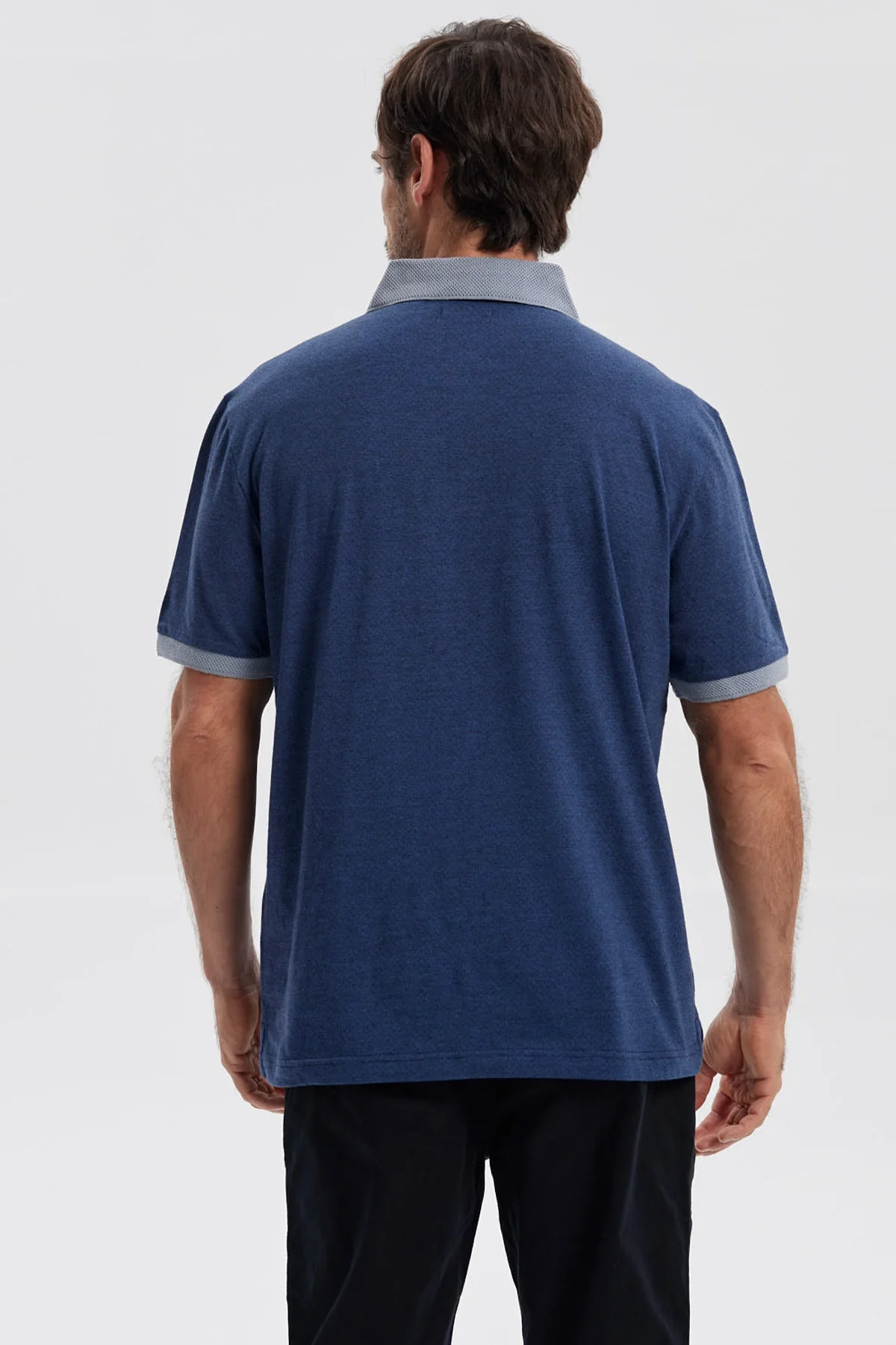 Polera Hombre Botón Azul Marino - Image 3