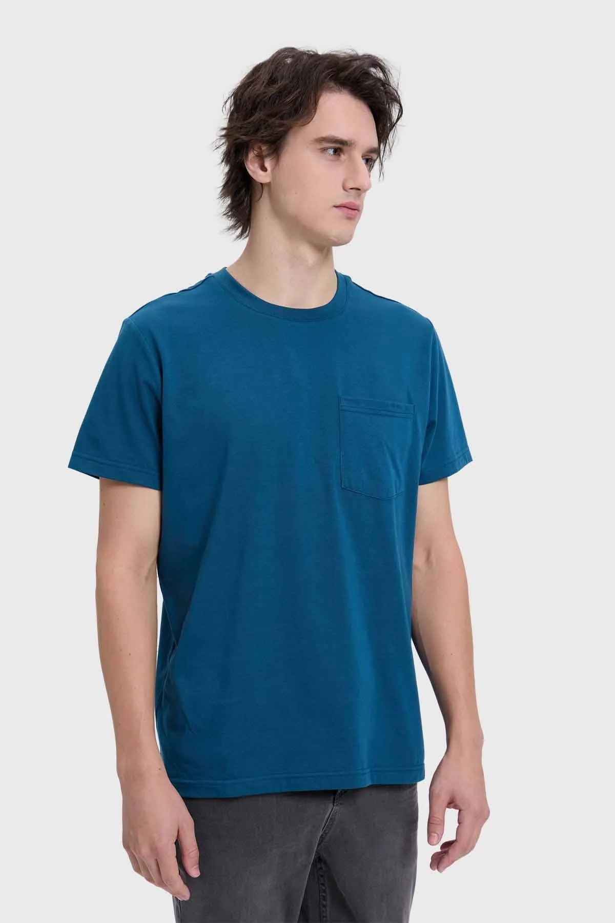 Polera Hombre Con Bolsillo Azul - Image 2