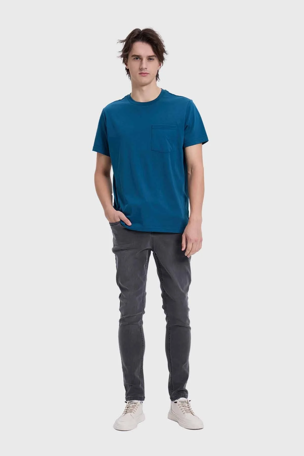 Polera Hombre Con Bolsillo Azul - Image 4