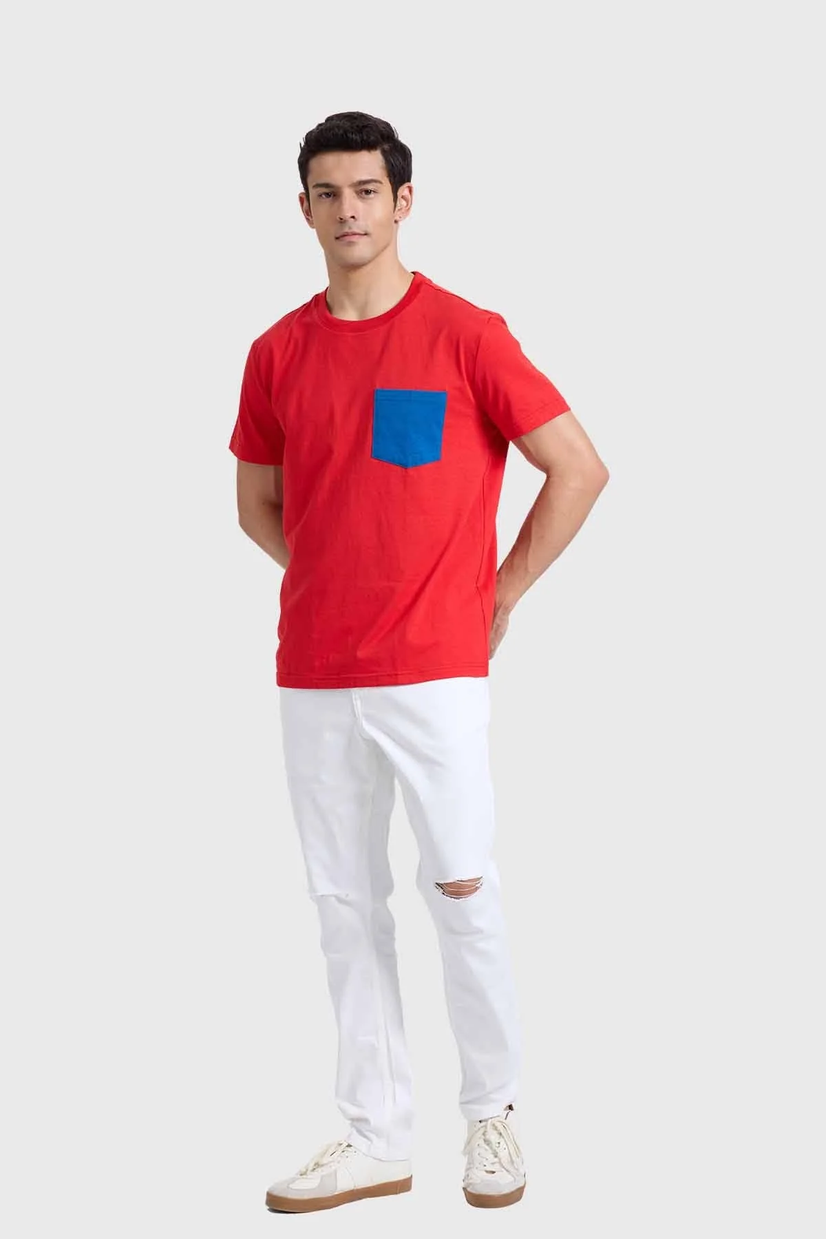 Polera Hombre Con Bolsillo Rojo - Image 4