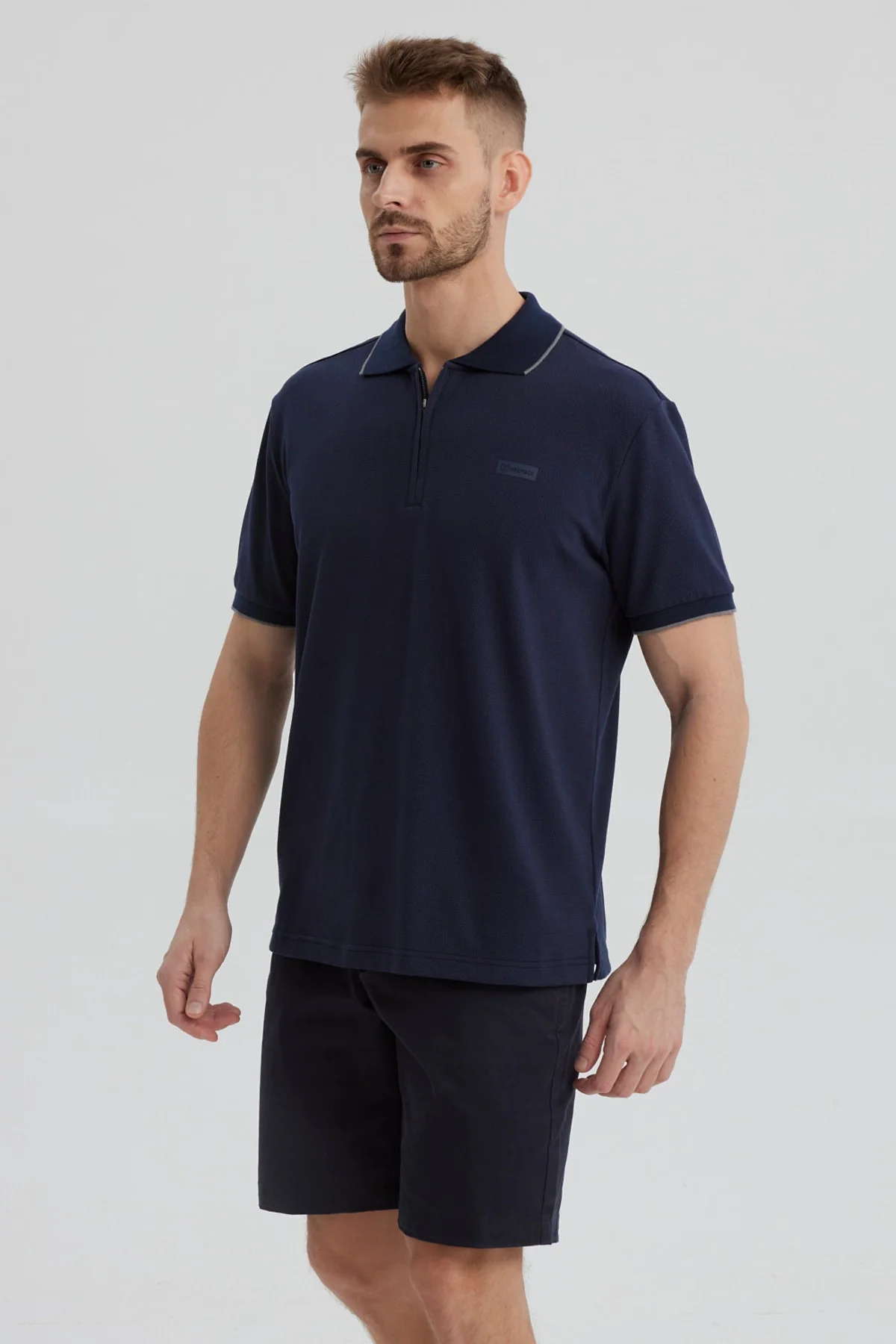 Polera Hombre Con Cierre Azul Marino - Image 2