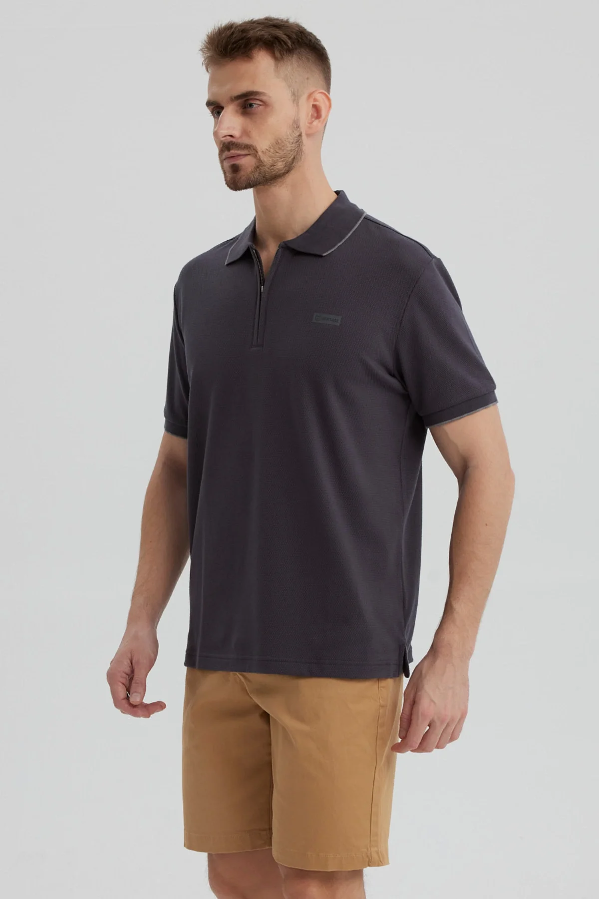 Polera Hombre Con Cierre Gris - Image 2
