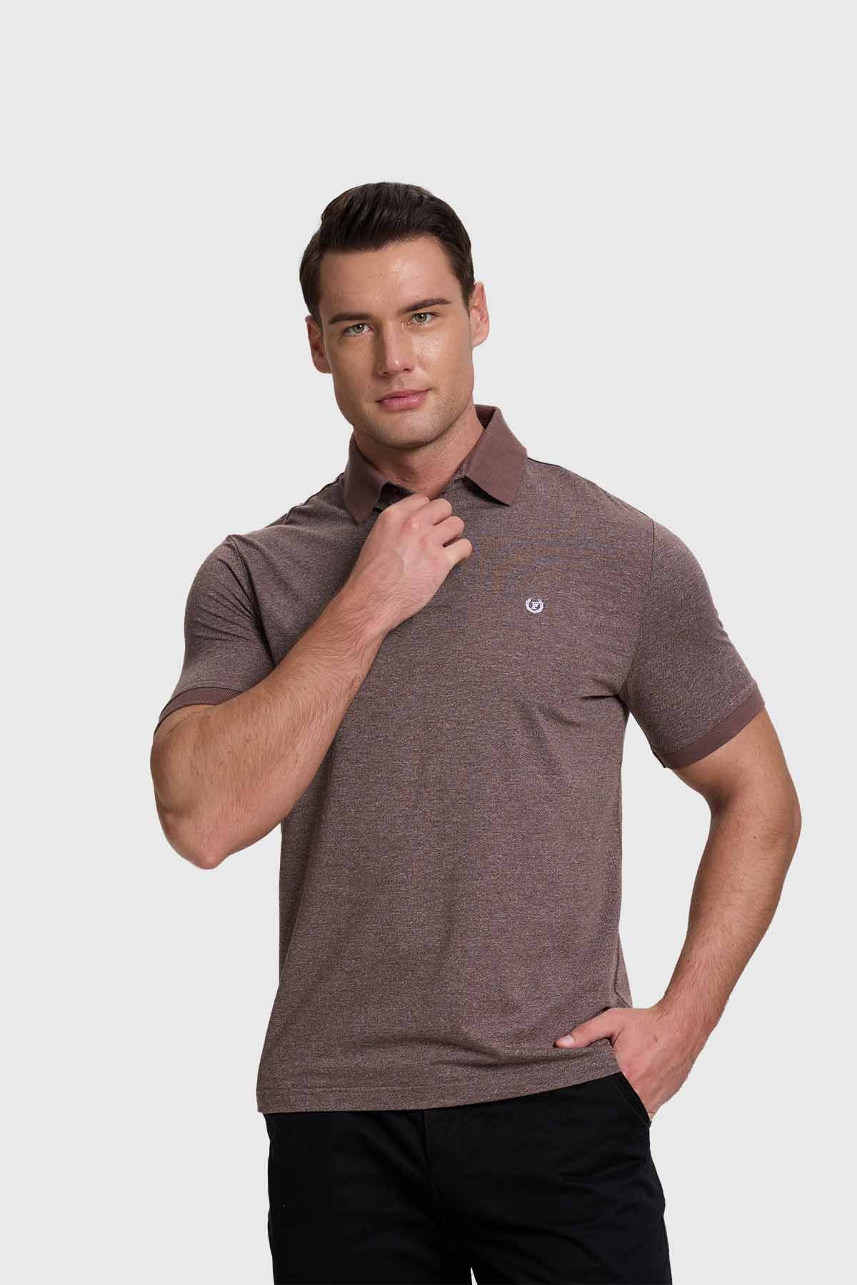 Polera Hombre Cuello Contraste Kaki - Image 2