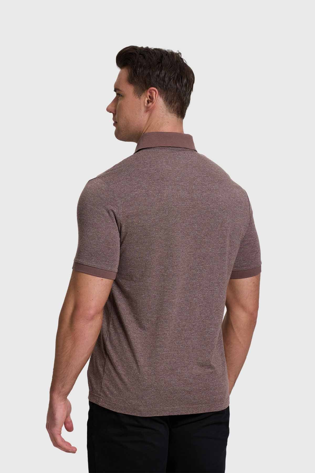 Polera Hombre Cuello Contraste Kaki - Image 3