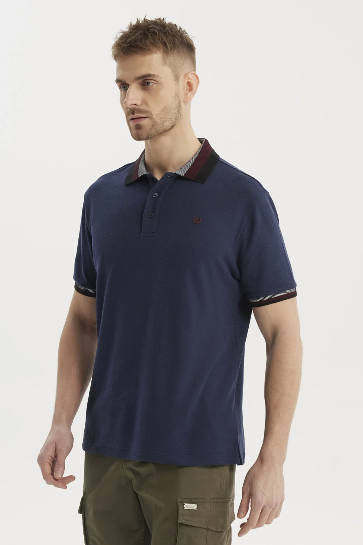 Polera Hombre Cuello Polo Azul Marino - Image 2