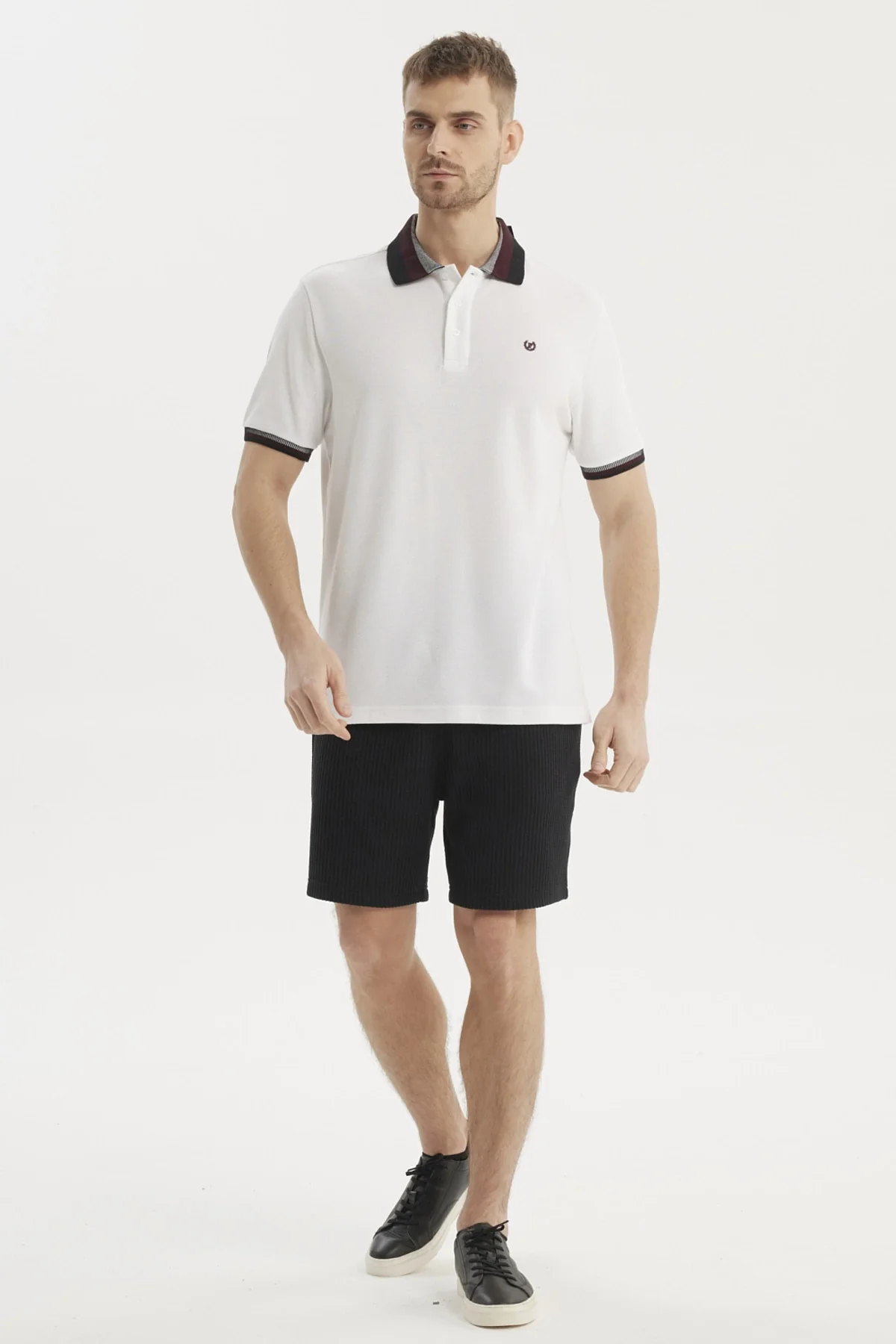 Polera Hombre Cuello Polo Blanco - Image 4