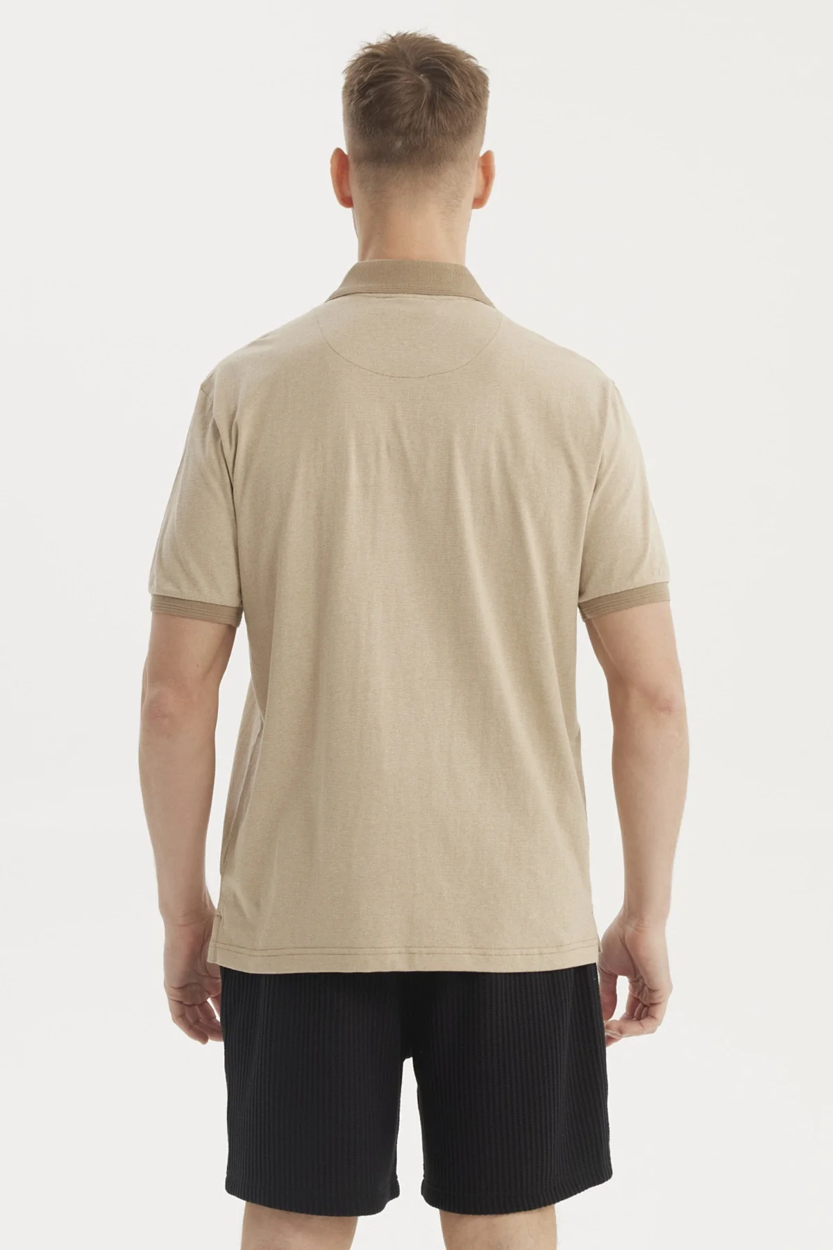 Polera Hombre Cuello Polo Jacquard Kaki - Image 3
