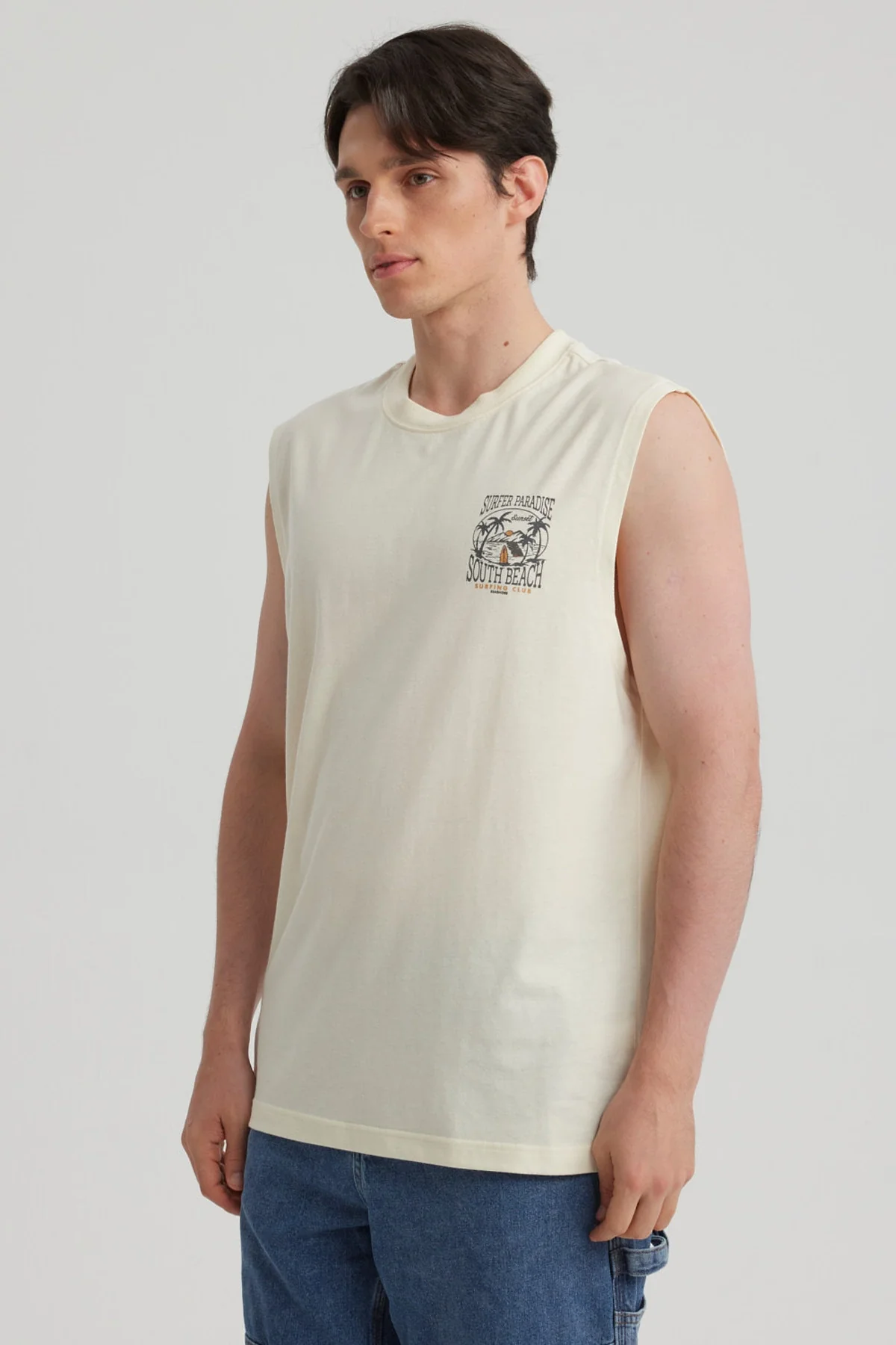Polera Hombre Doble Print Beige - Image 2