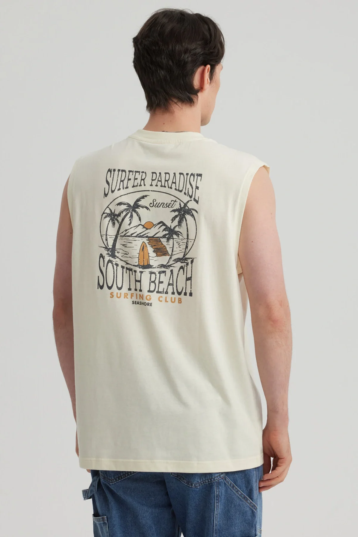 Polera Hombre Doble Print Beige - Image 3
