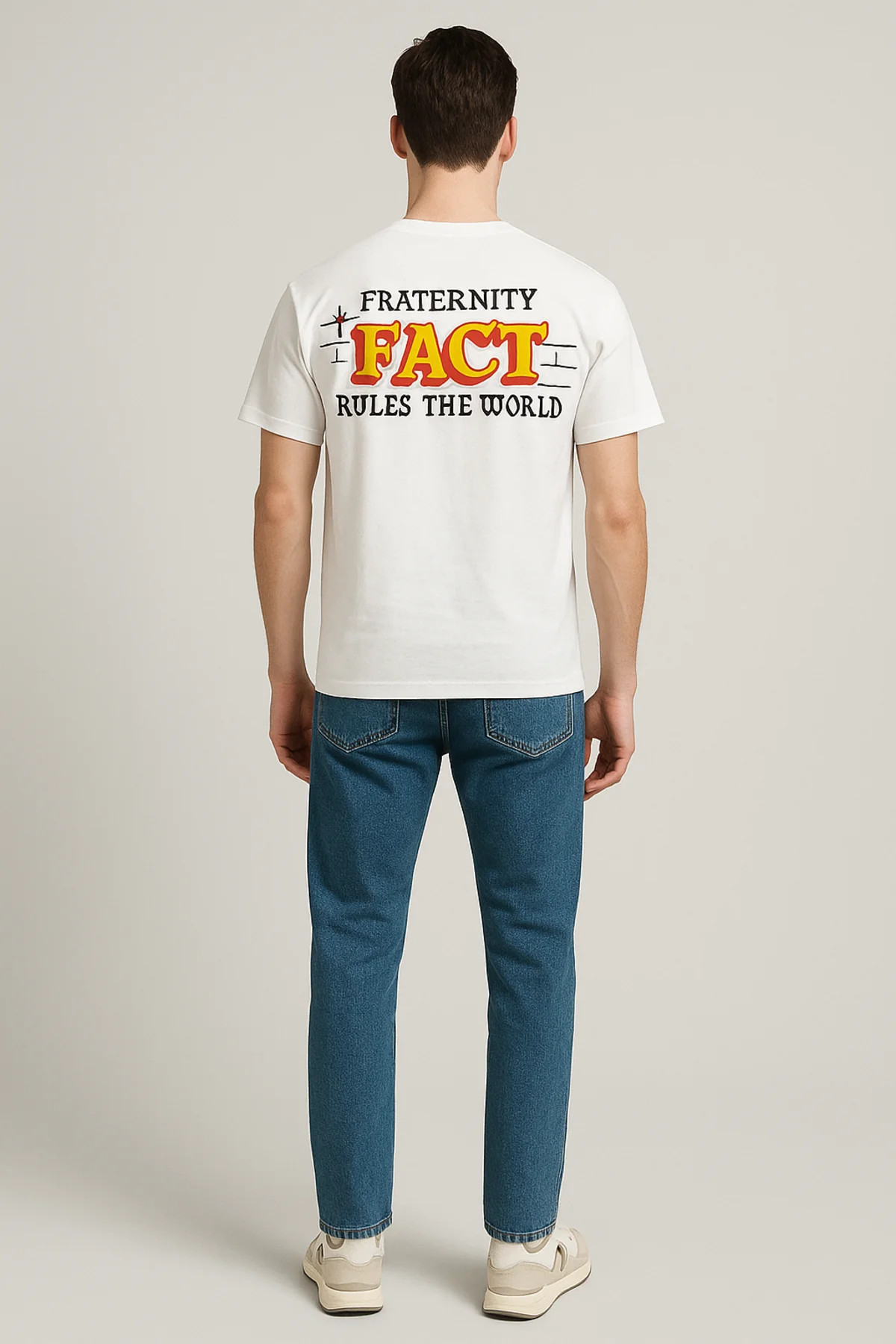 Polera Hombre Doble Print Blanco - Image 2