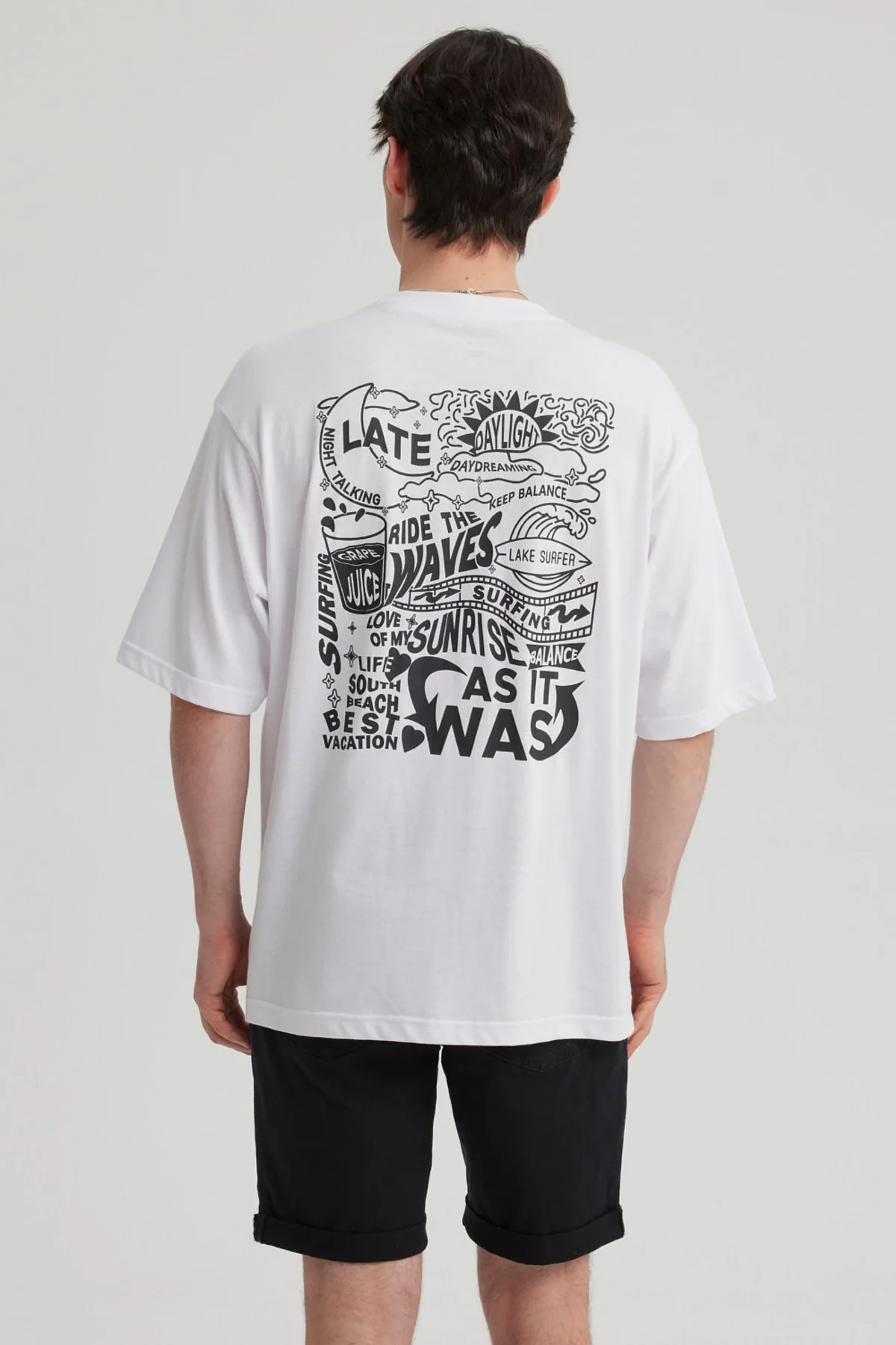 Polera Hombre Doble Print Blanco - Image 3