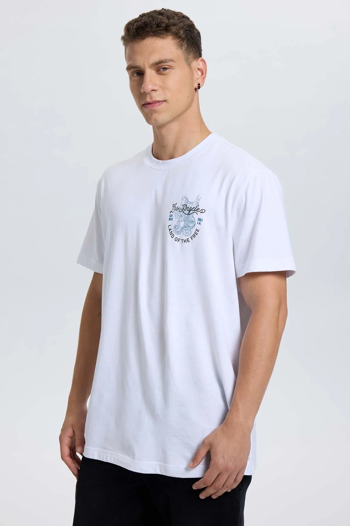 Polera Hombre Doble Print Blanco - Image 2