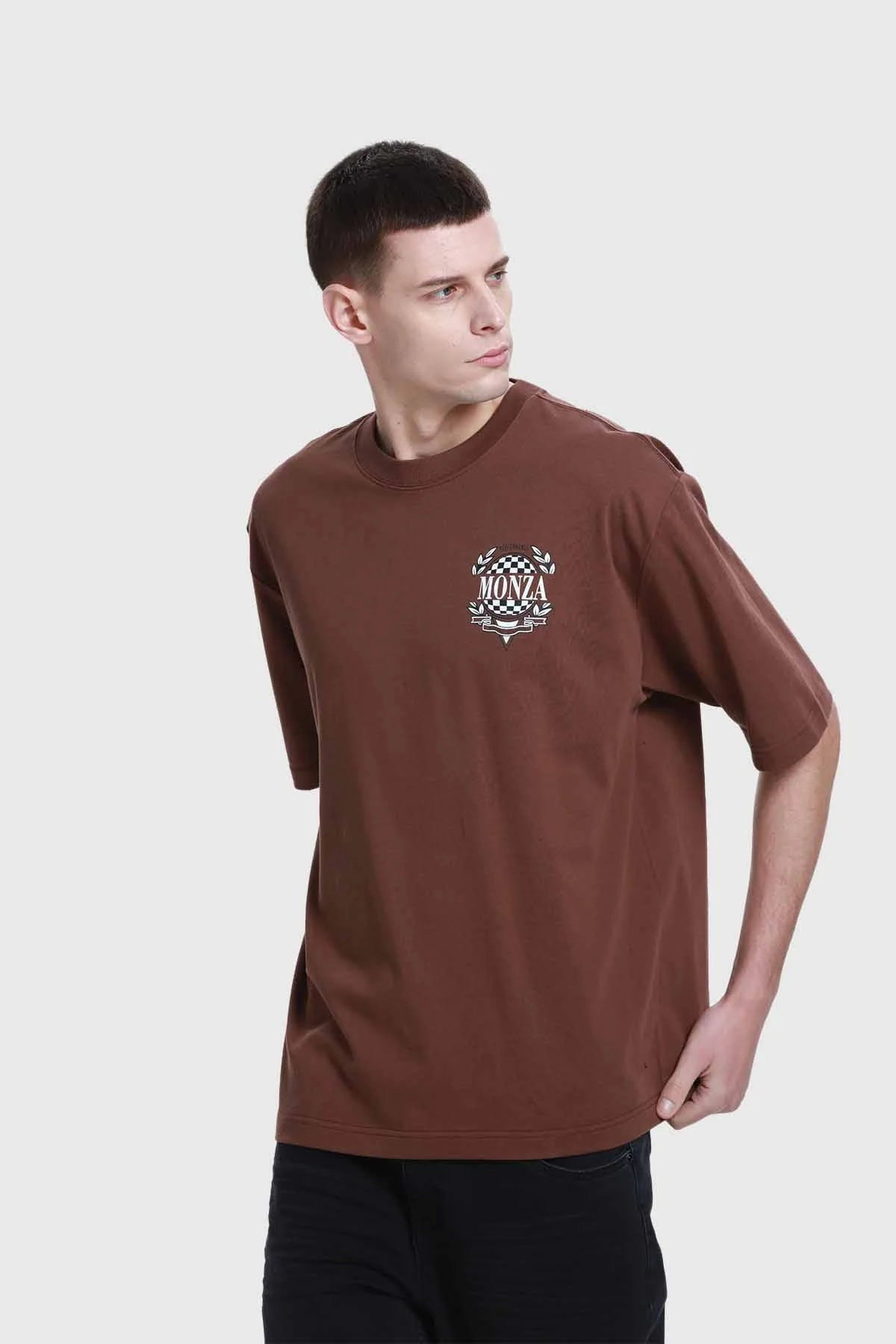 Polera Hombre Doble Print Chocolate - Image 3