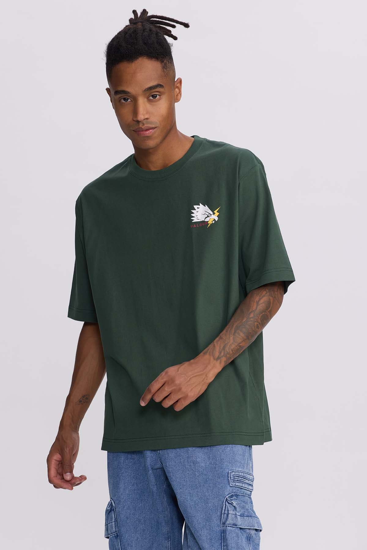 Polera Hombre Doble Print Verde Militar - Image 2