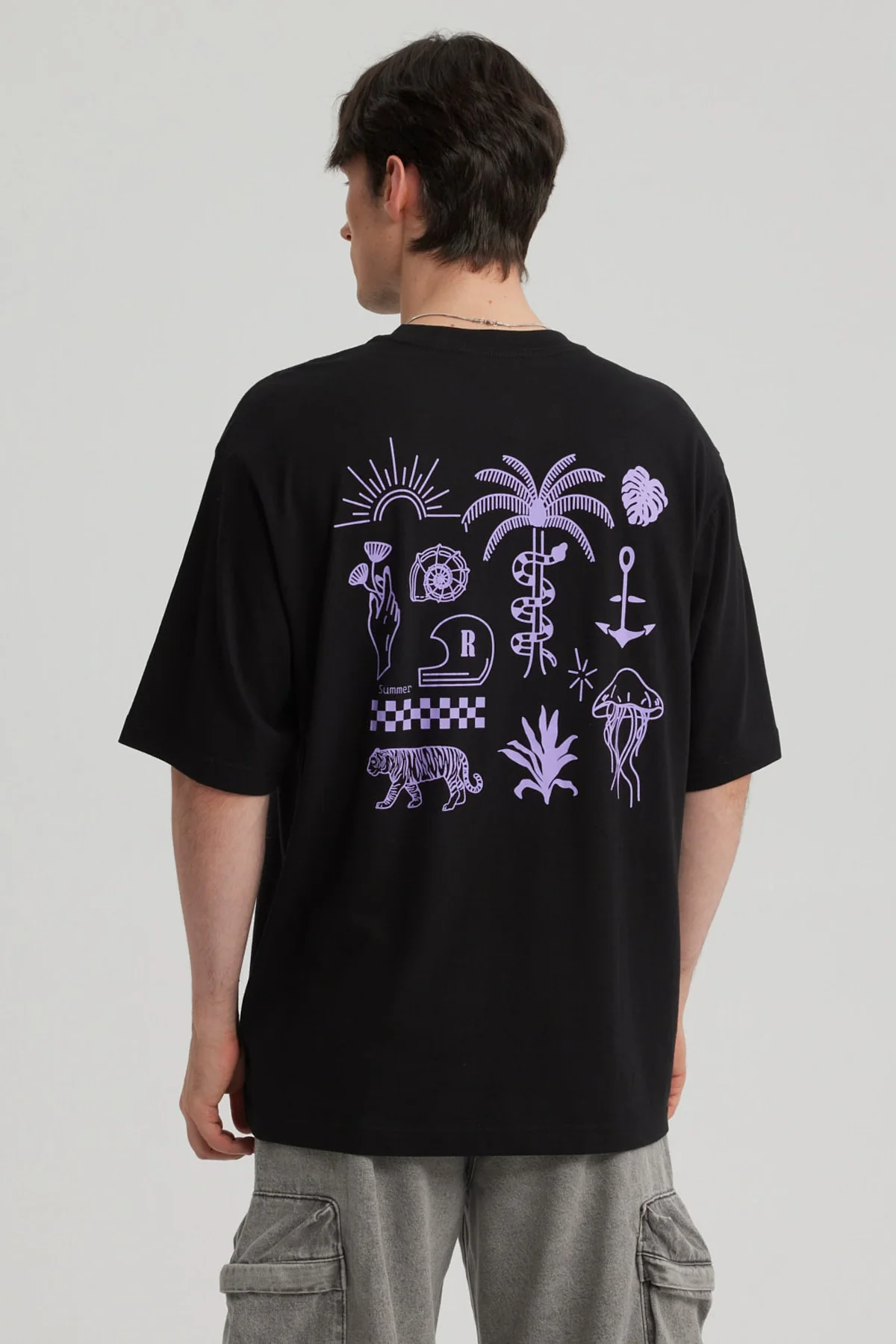 Polera Hombre Doble Print Negro - Image 3