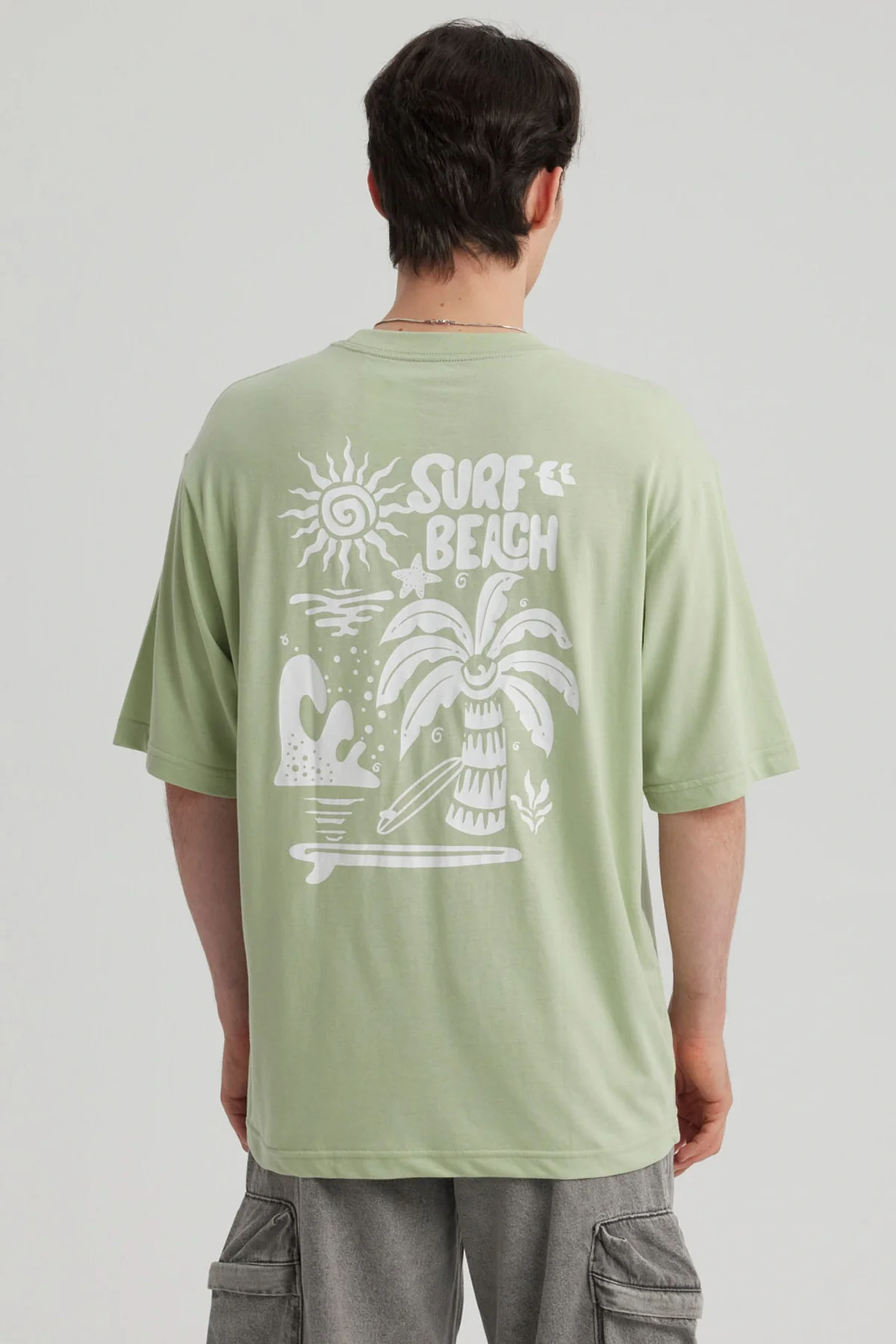 Polera Hombre Doble Print Verde Claro - Image 3