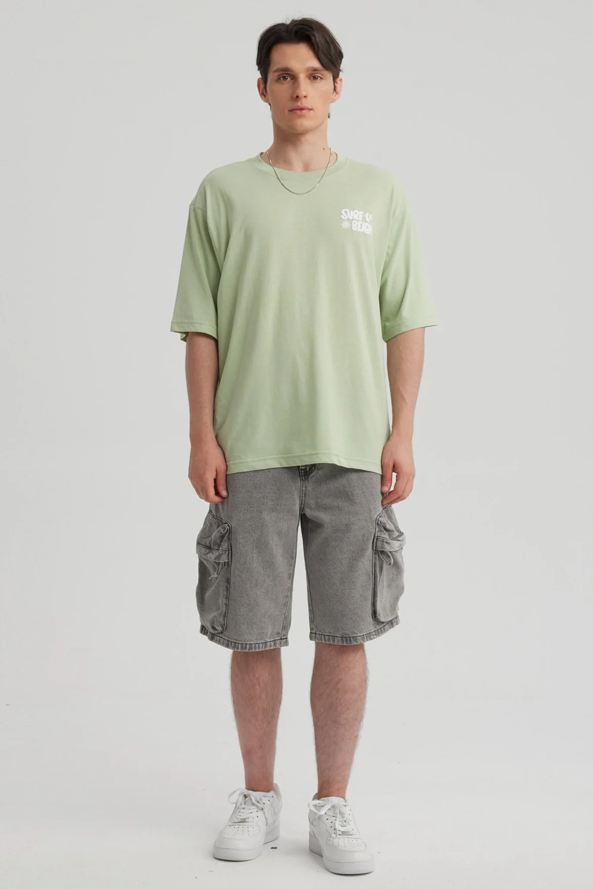 Polera Hombre Doble Print Verde Claro - Image 4