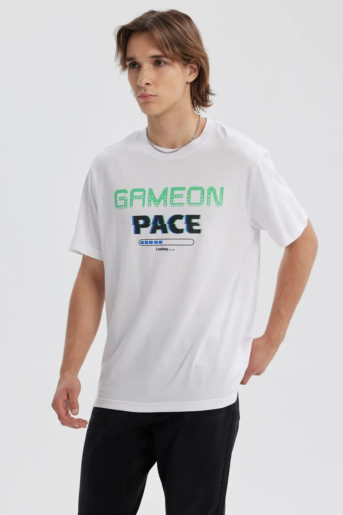 Polera Hombre Estampado Blanco - Image 2