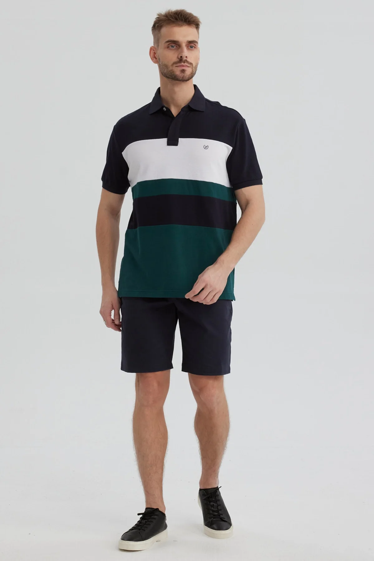 Polera Hombre Franjas Horizontales Verde - Image 4