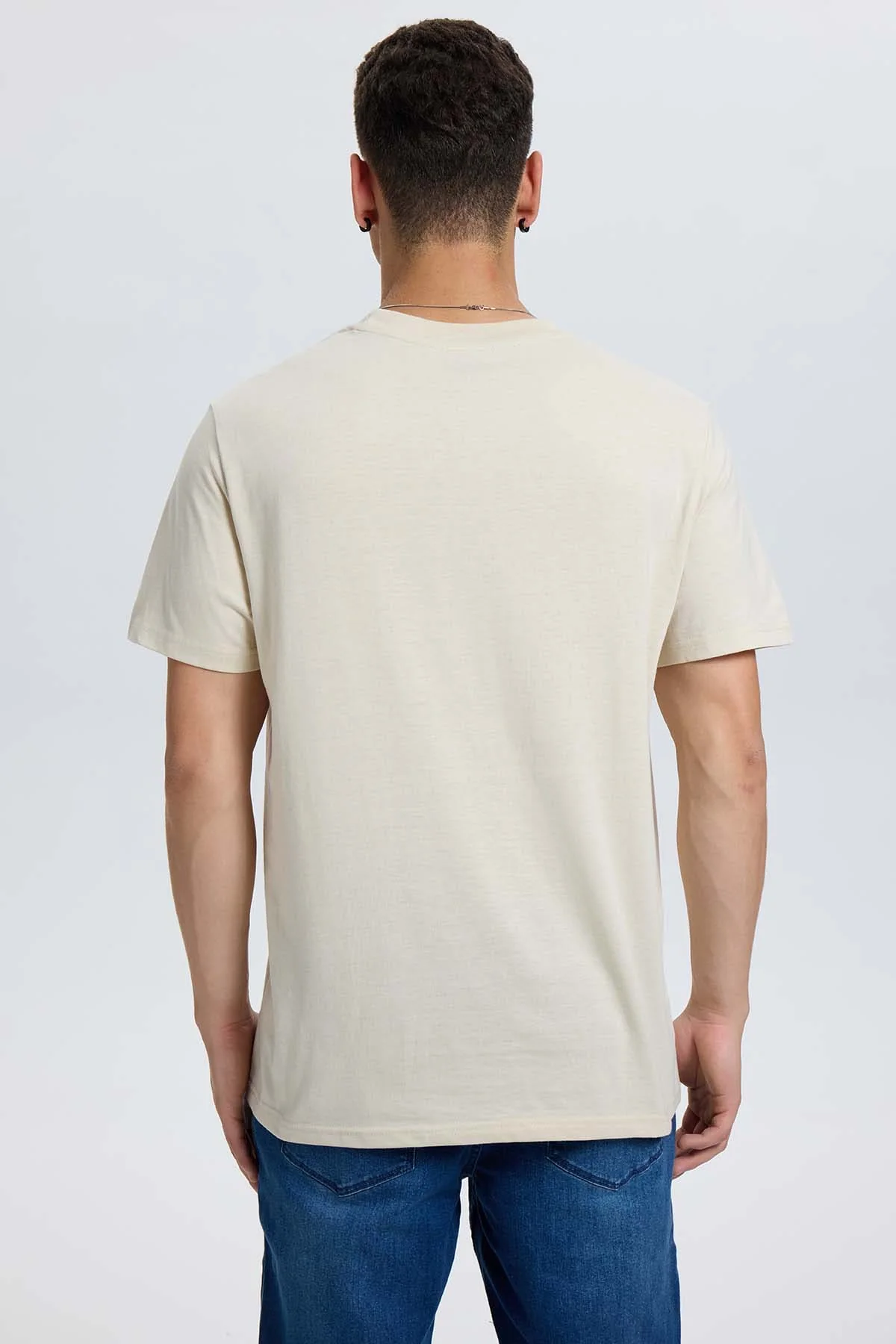 Polera Hombre Regular Fit Básica Beige - Image 3