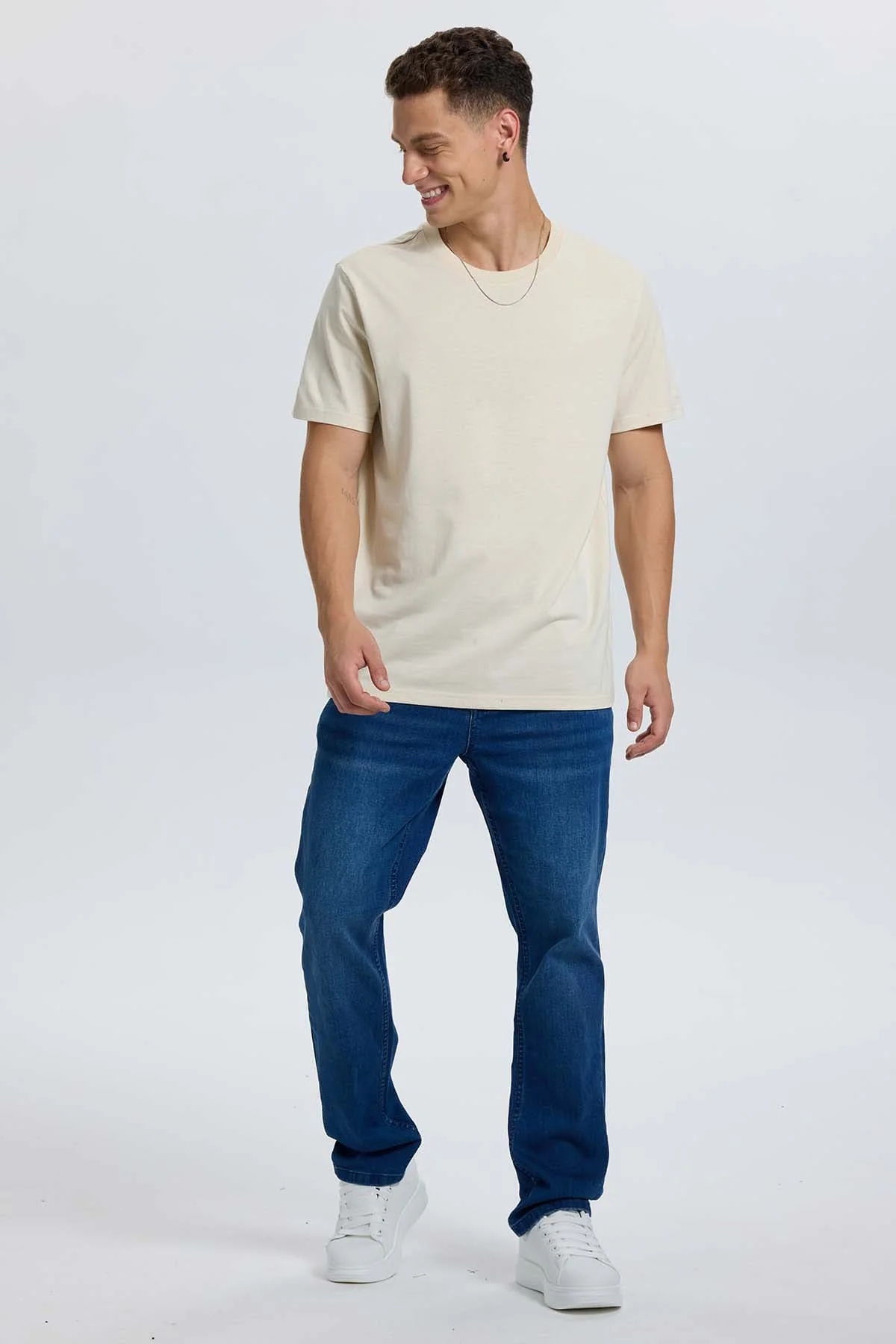 Polera Hombre Regular Fit Básica Beige - Image 4