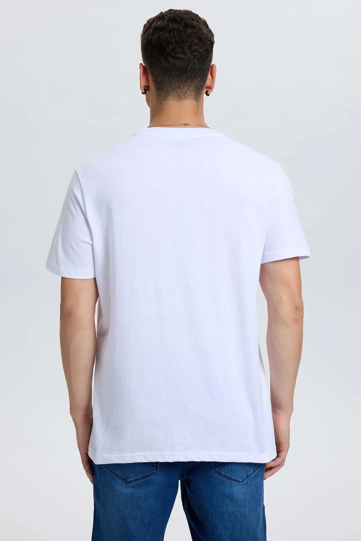 Polera Hombre Regular Fit Básica Blanco - Image 3