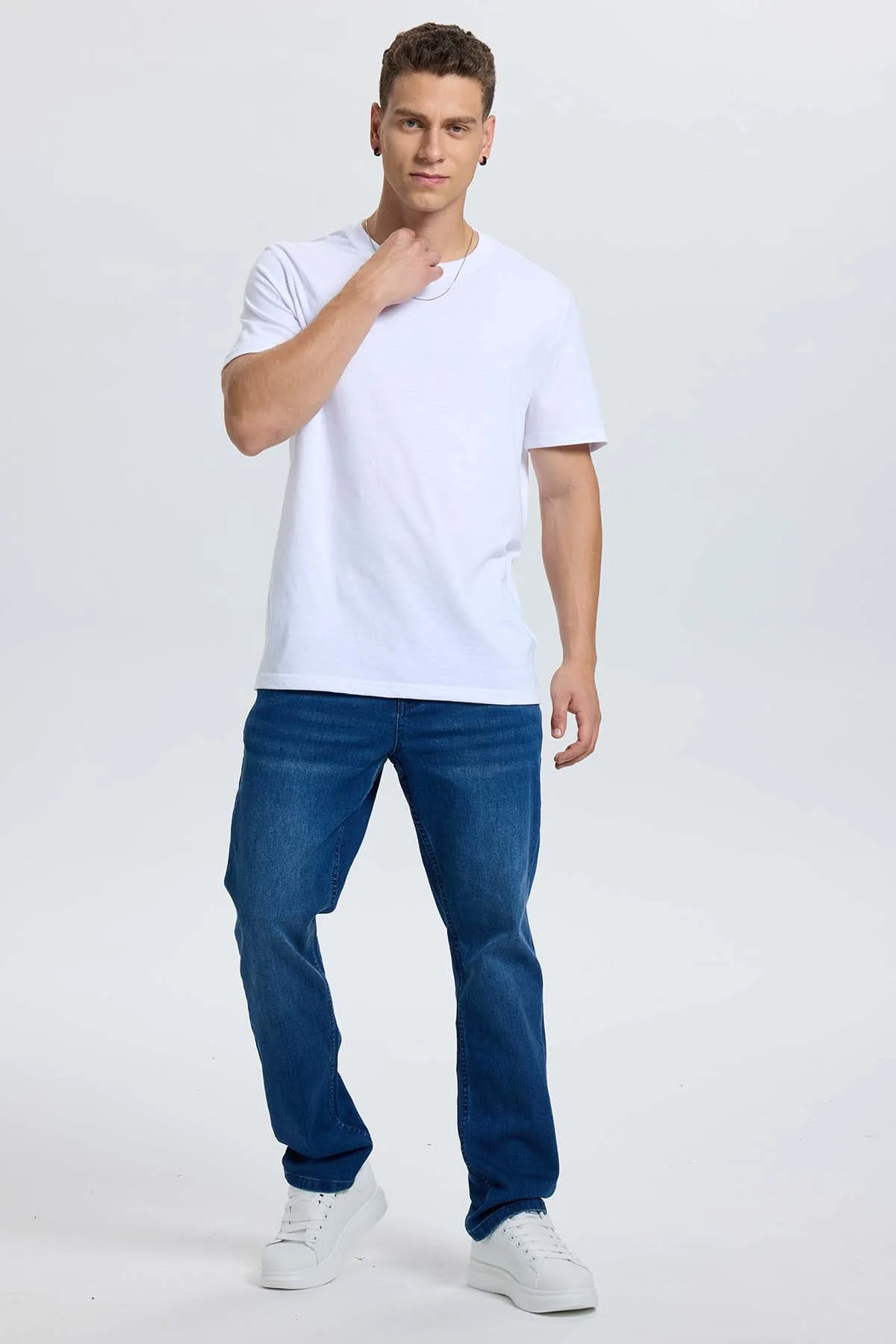 Polera Hombre Regular Fit Básica Blanco - Image 4