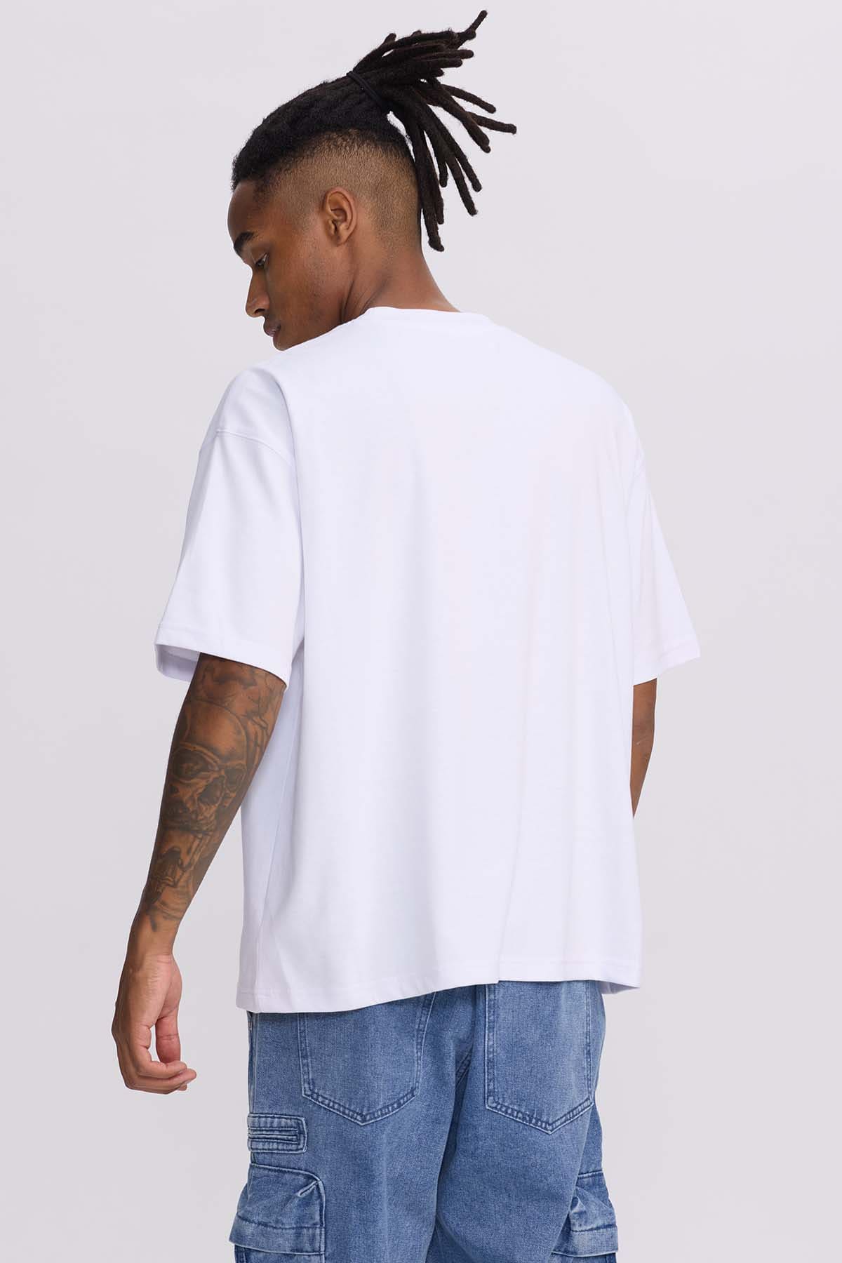 Polera Hombre Loose Fit Blanco - Image 3