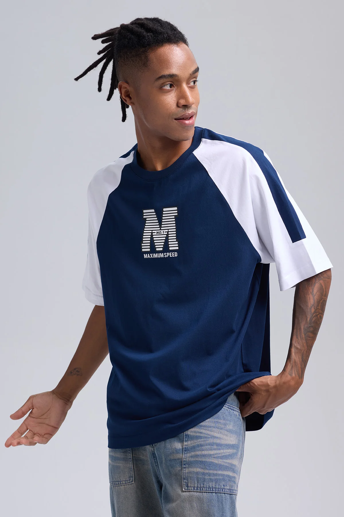Polera Hombre Manga Contratono Azul Claro - Image 2