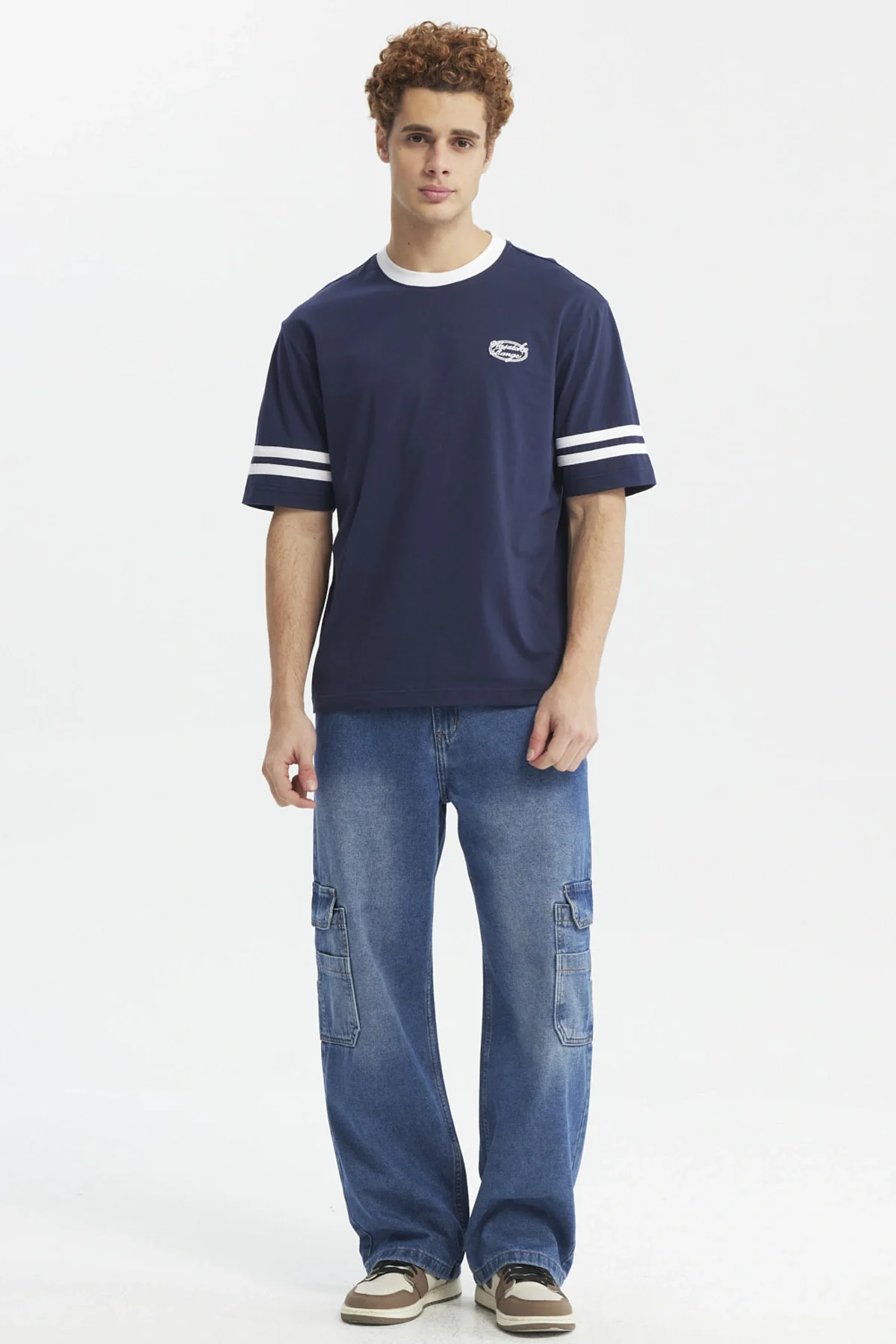 Polera Hombre Oversize Azul - Image 4