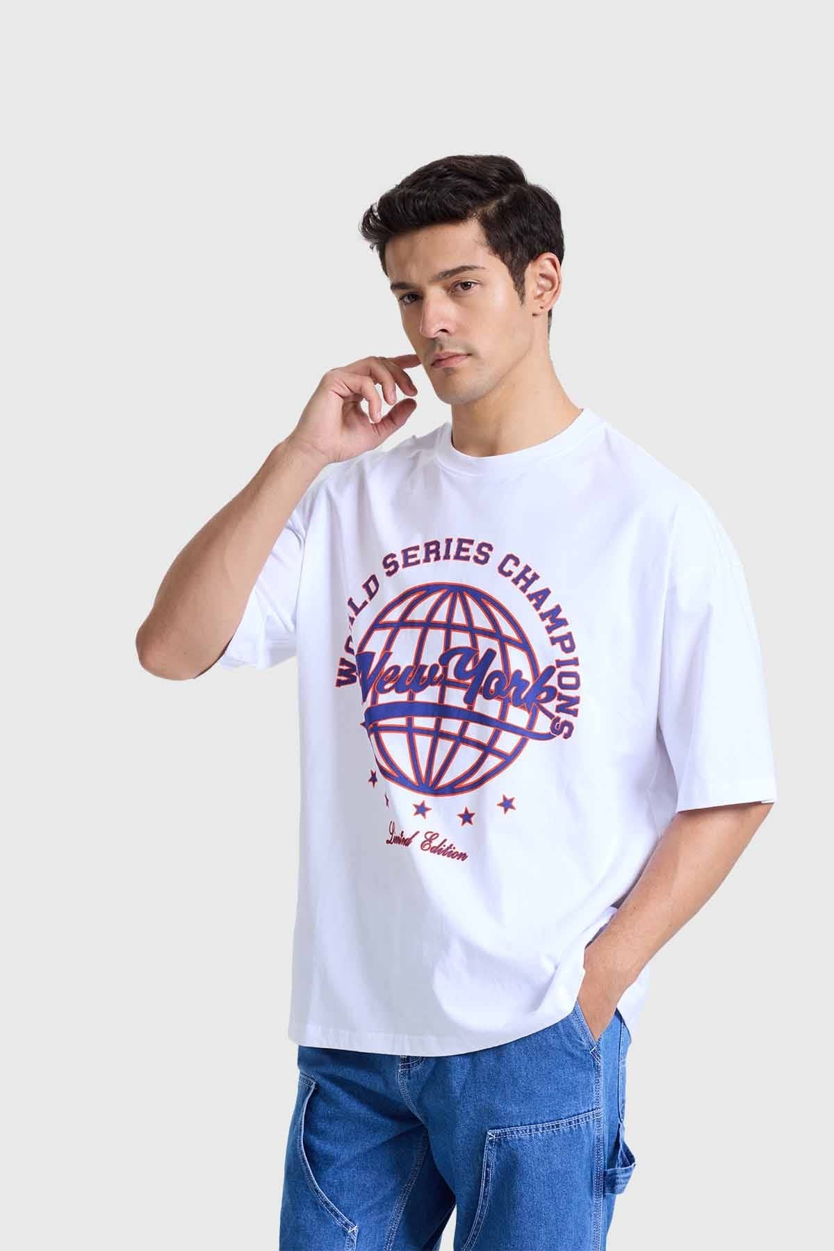 Polera Hombre Oversize Blanco - Image 2