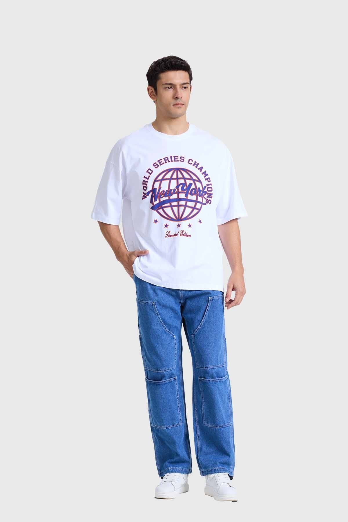 Polera Hombre Oversize Blanco - Image 4