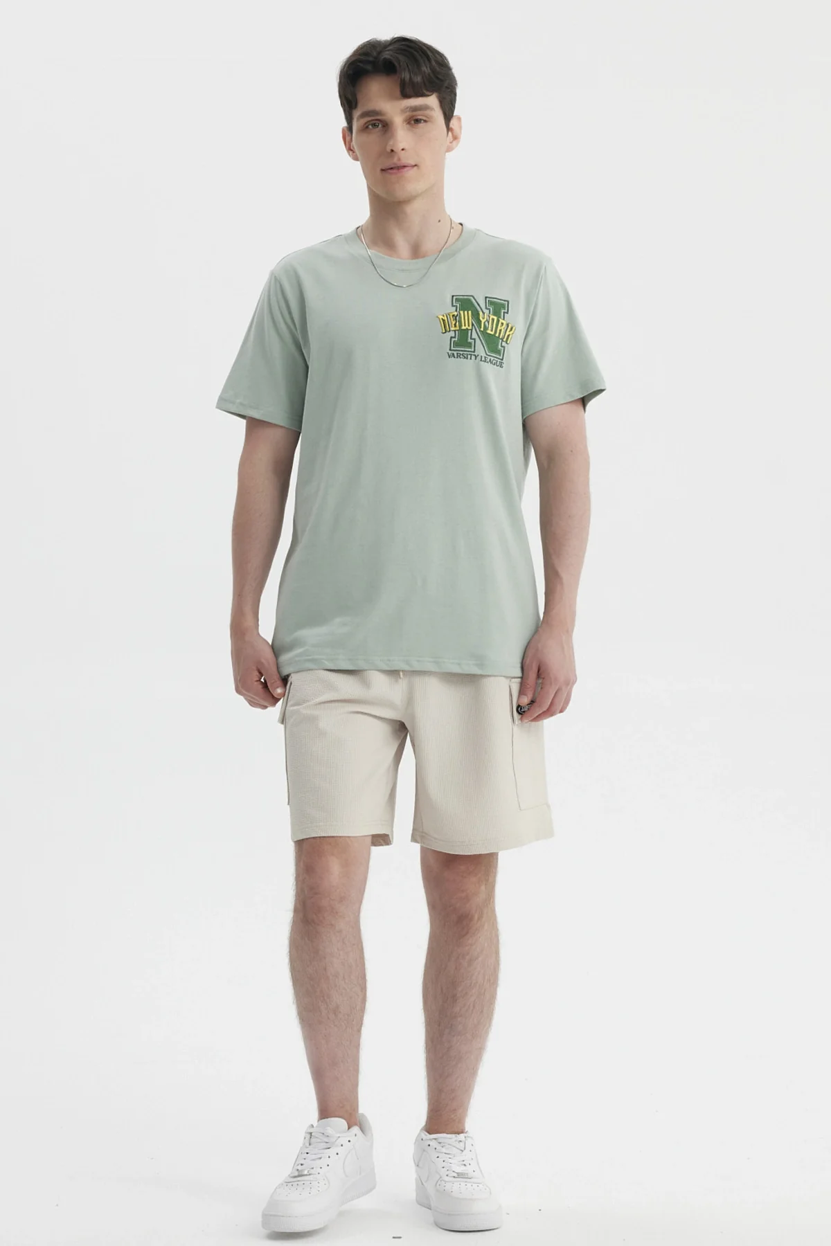 Polera Hombre Oversize Bordado Verde Claro - Image 4