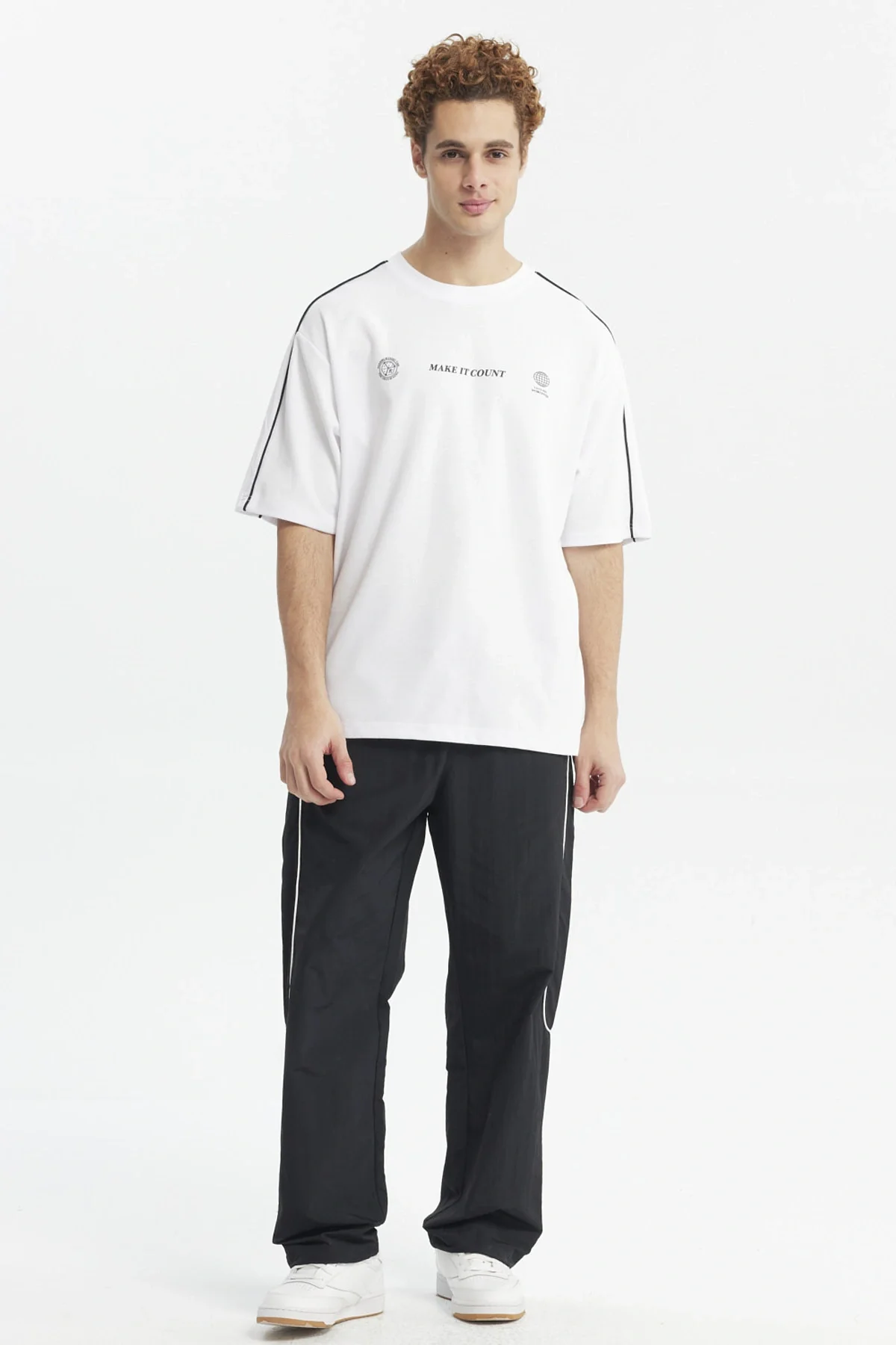 Polera Hombre Oversize Doble Linea Blanco - Image 4