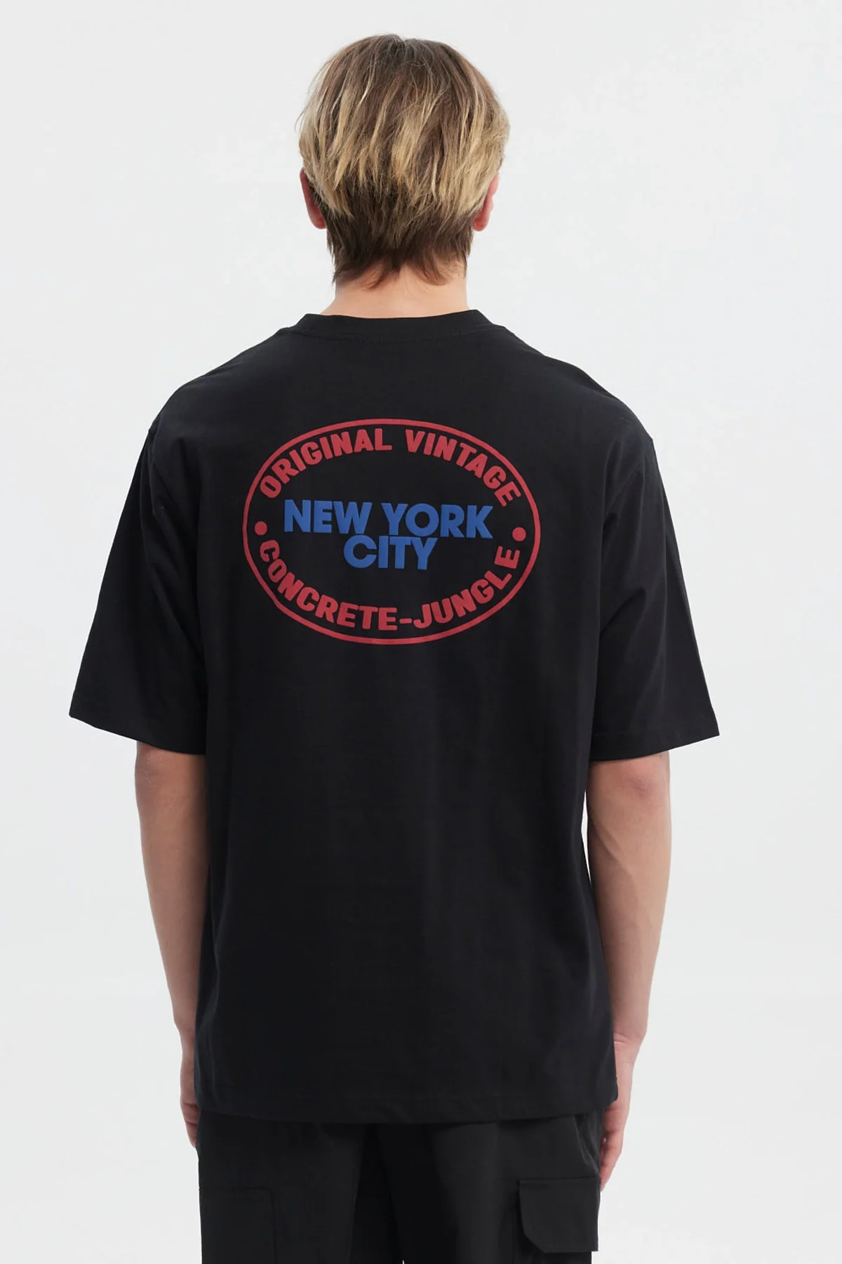 Polera Hombre Oversize Doble Print Negro - Image 2