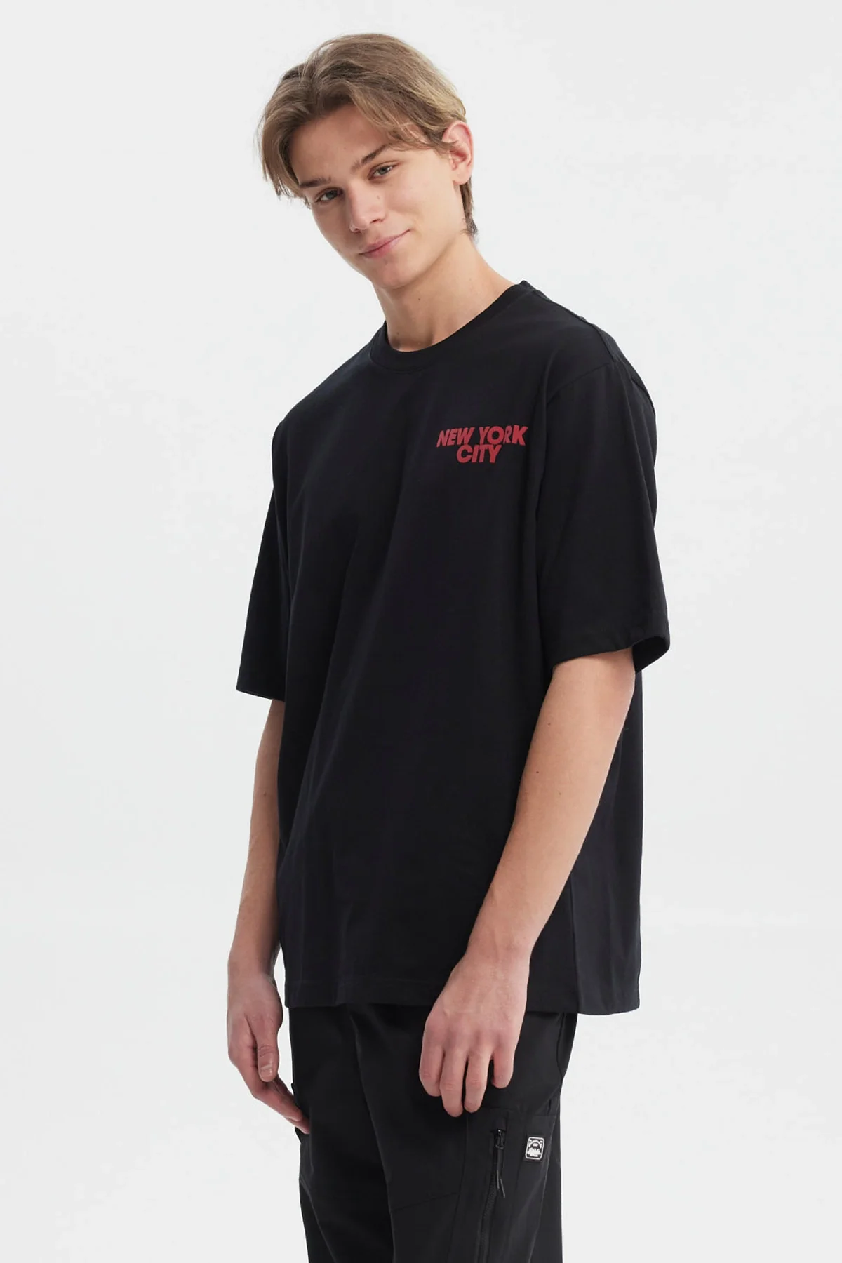 Polera Hombre Oversize Doble Print Negro - Image 3