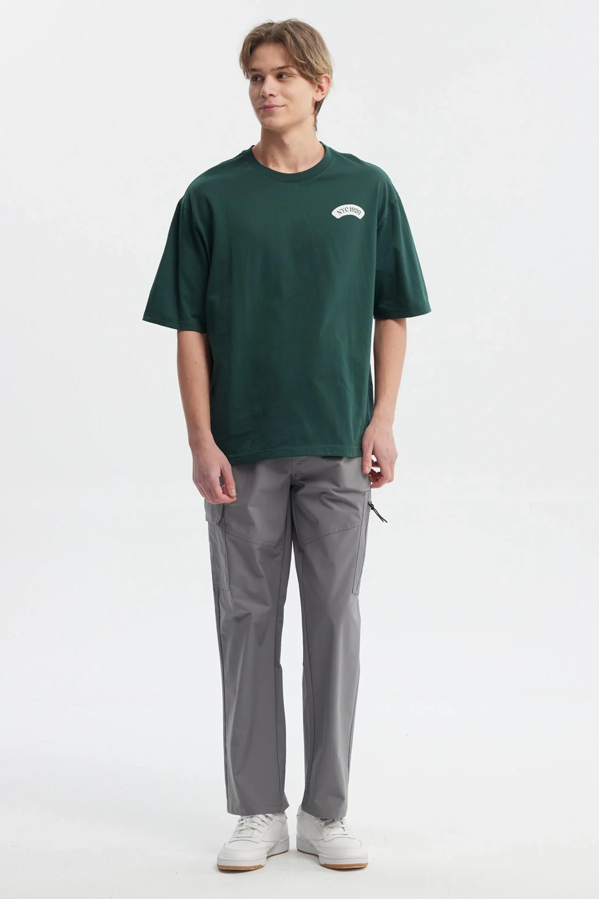 Polera Hombre Oversize Doble Print Verde - Image 4