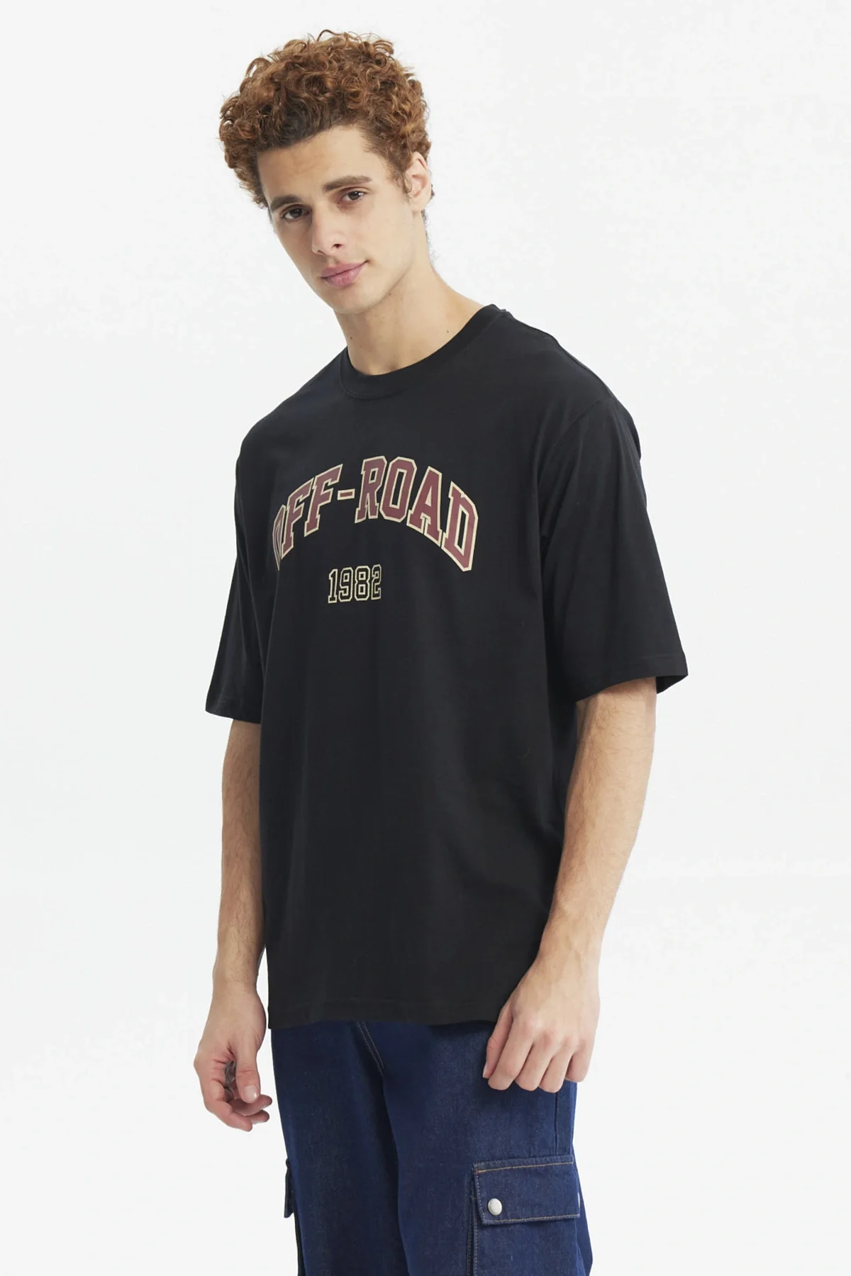 Polera Hombre Oversize Estampada Negro - Image 2