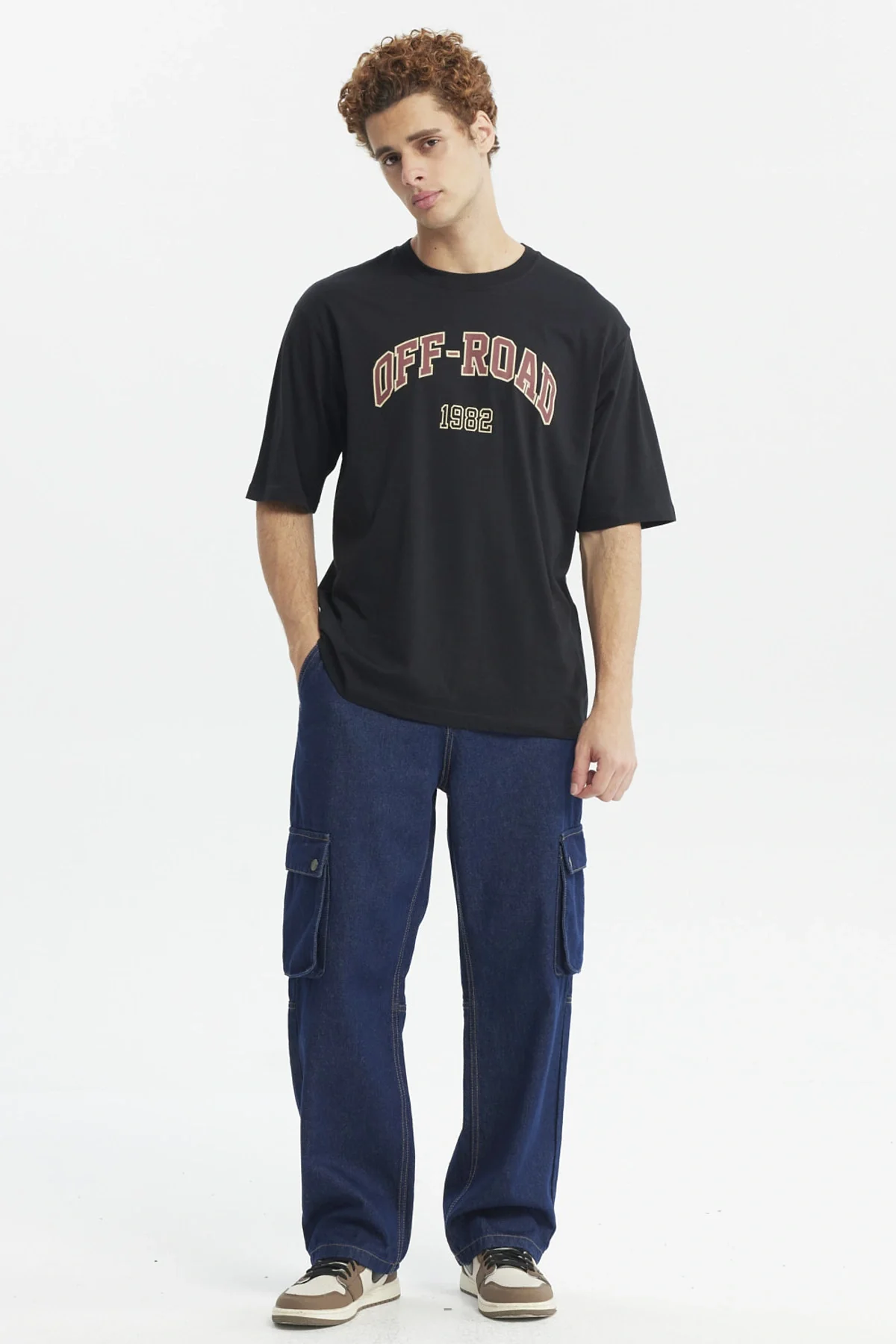 Polera Hombre Oversize Estampada Negro - Image 4
