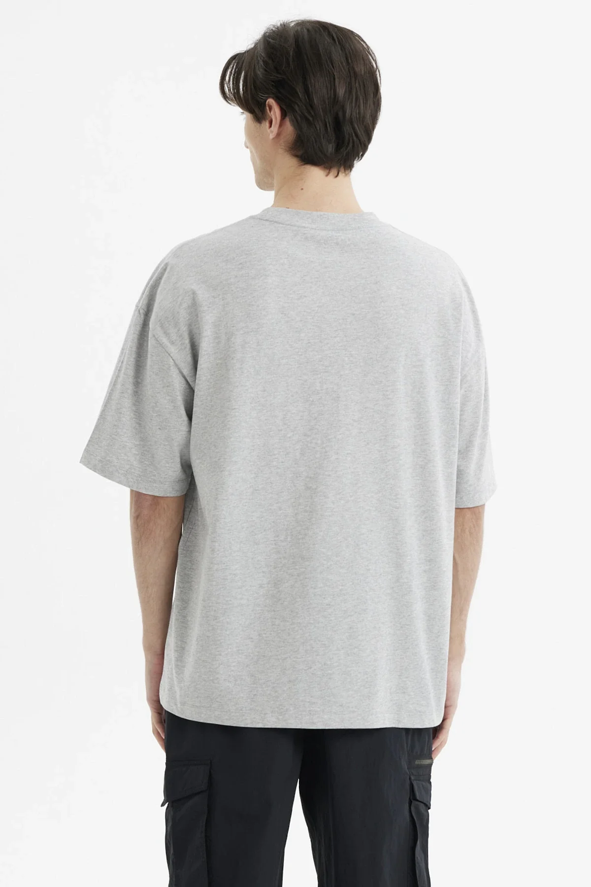 Polera Hombre Oversize Gris Melange - Image 3
