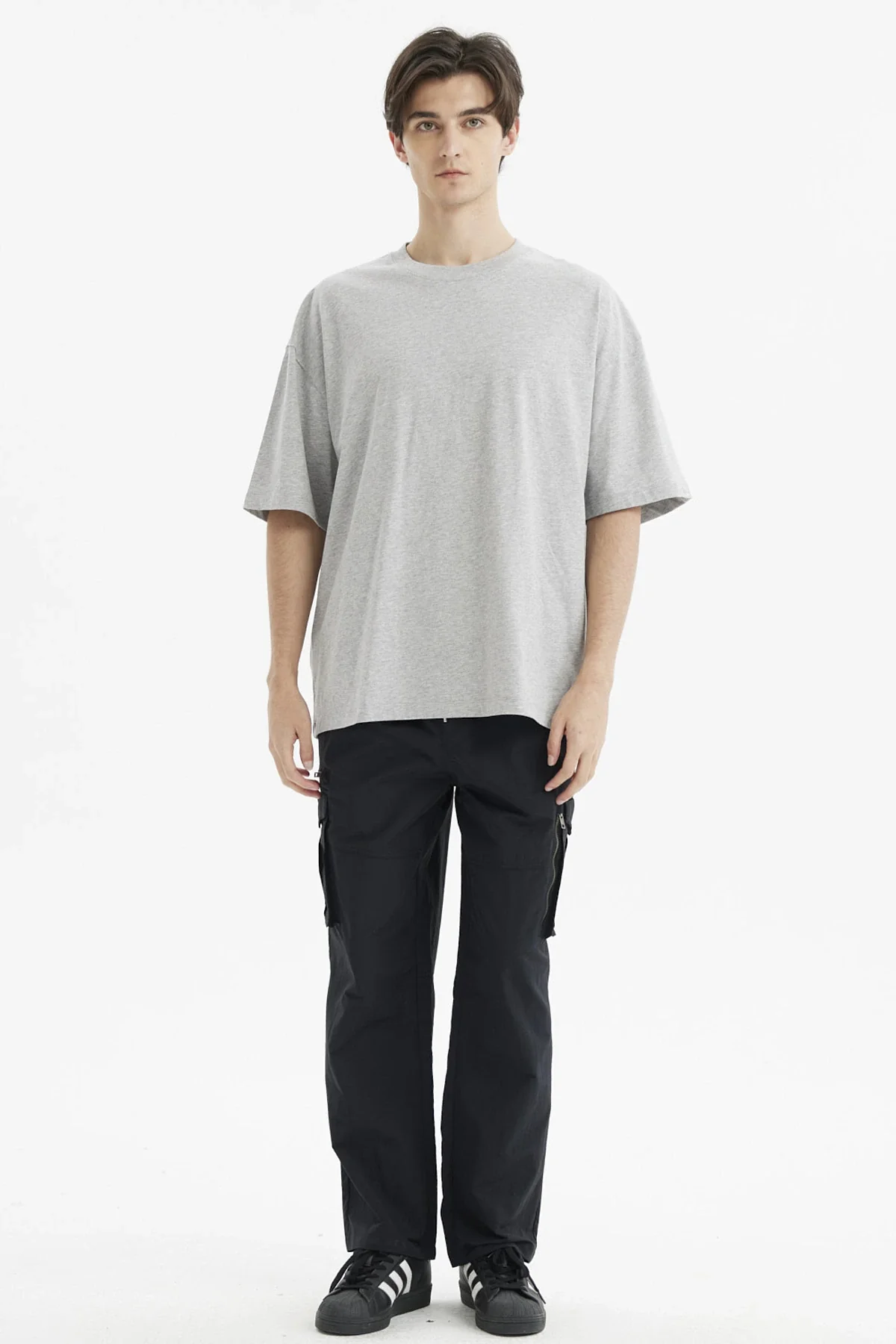 Polera Hombre Oversize Gris Melange - Image 4