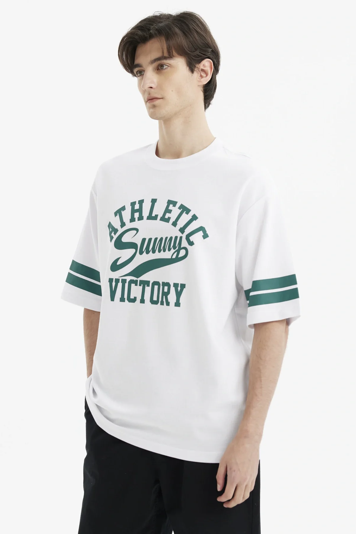 Polera Hombre Oversize Print Blanco - Image 3