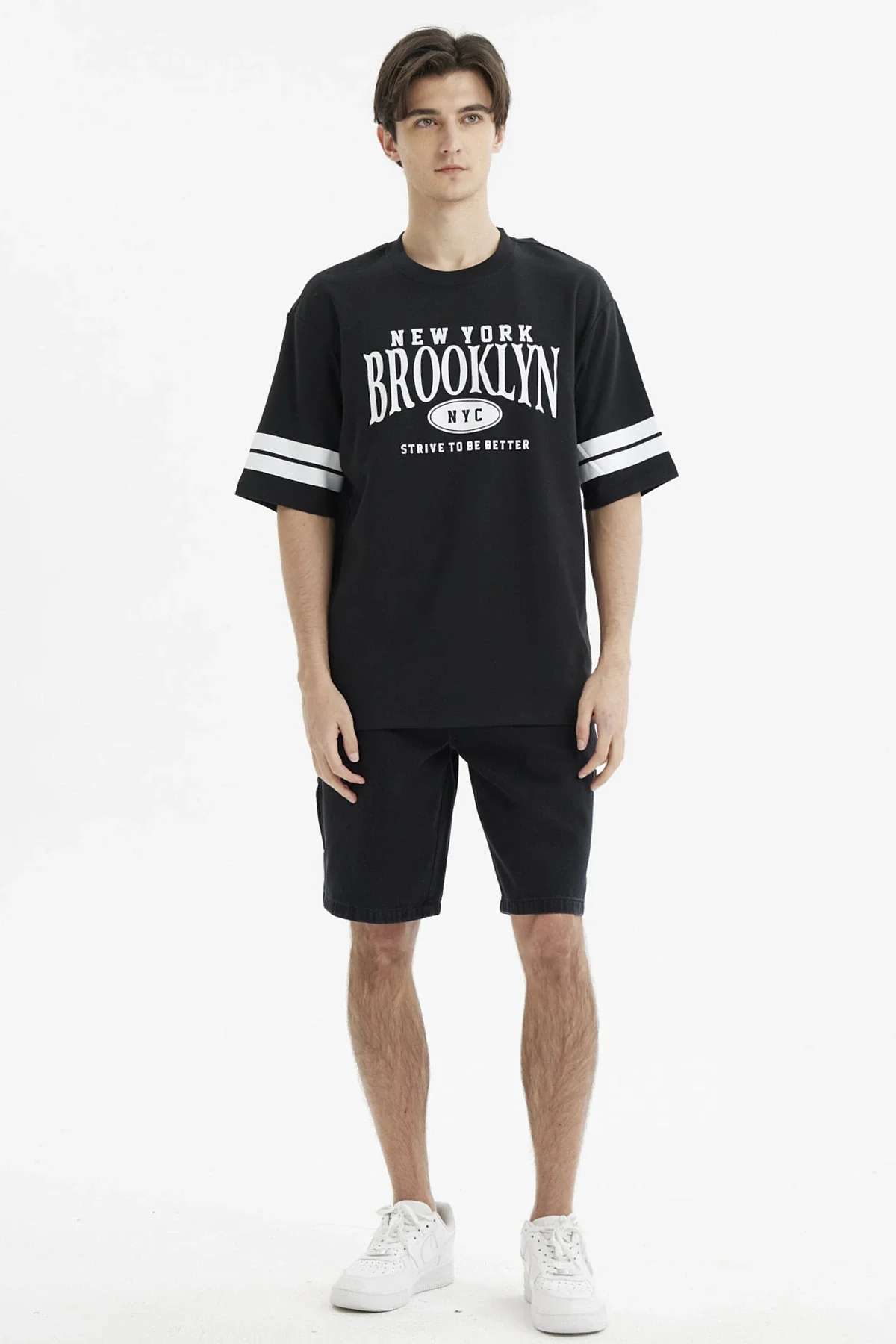 Polera Hombre Oversize Print Negro - Image 4