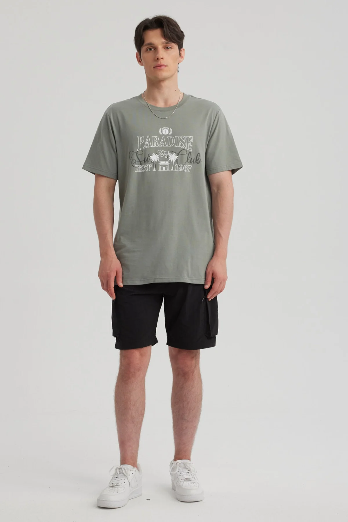 Polera Hombre Oversize Print Verde - Image 4