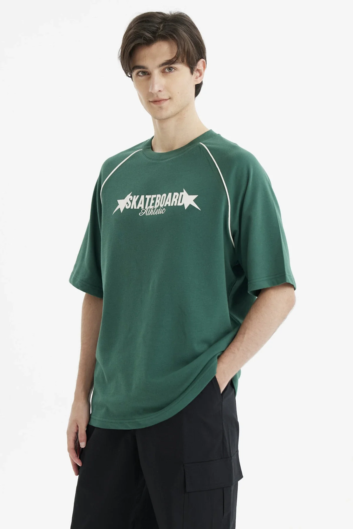 Polera Hombre Oversize Print Verde - Image 2