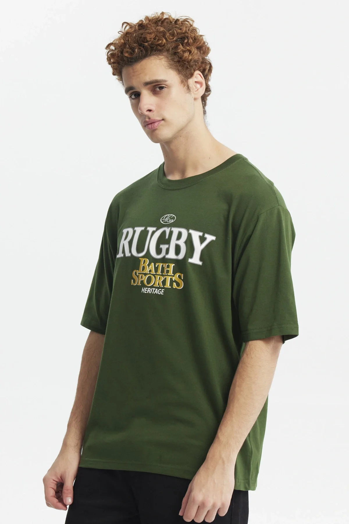 Polera Hombre Oversize Retro Print Verde - Image 2