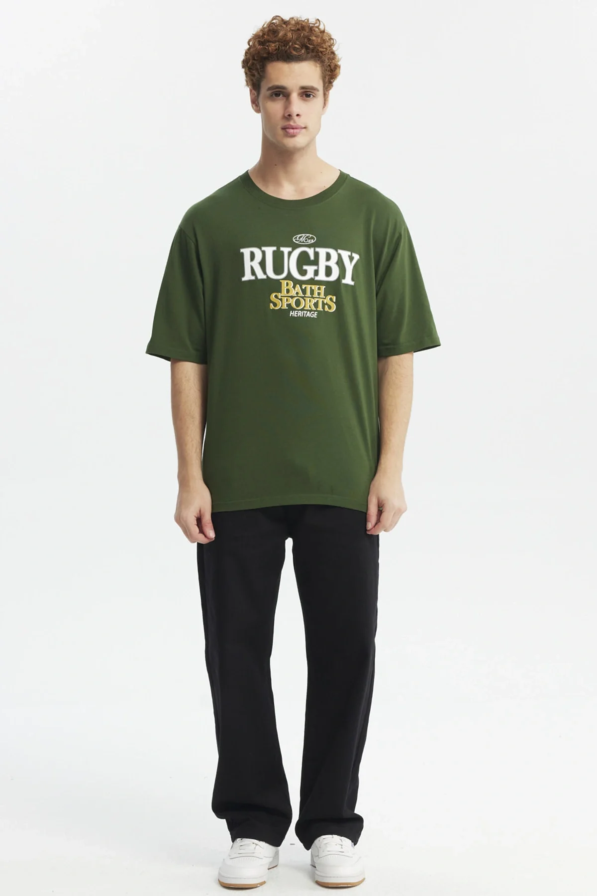 Polera Hombre Oversize Retro Print Verde - Image 4