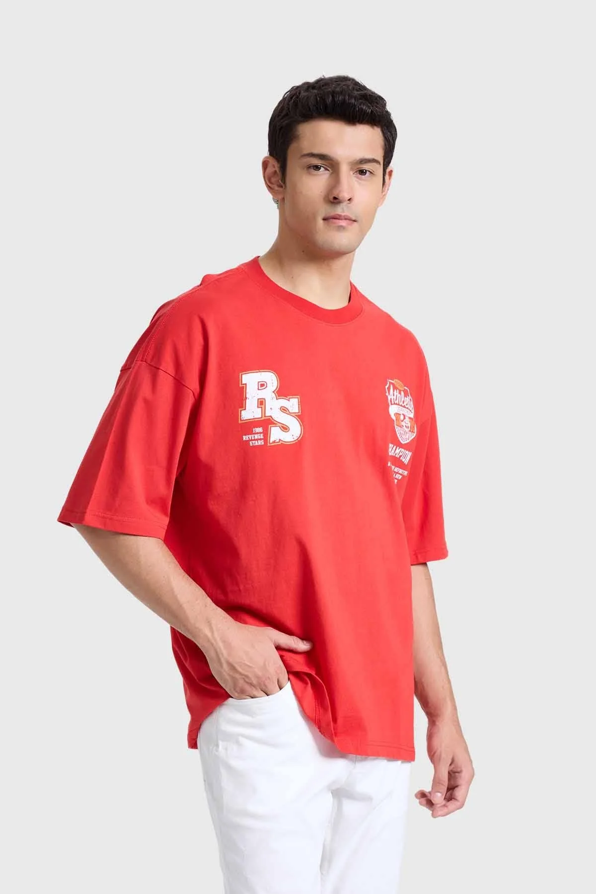 Polera Hombre Oversize Rojo - Image 2