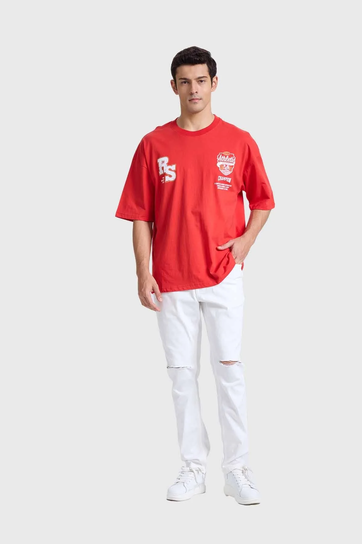 Polera Hombre Oversize Rojo - Image 4